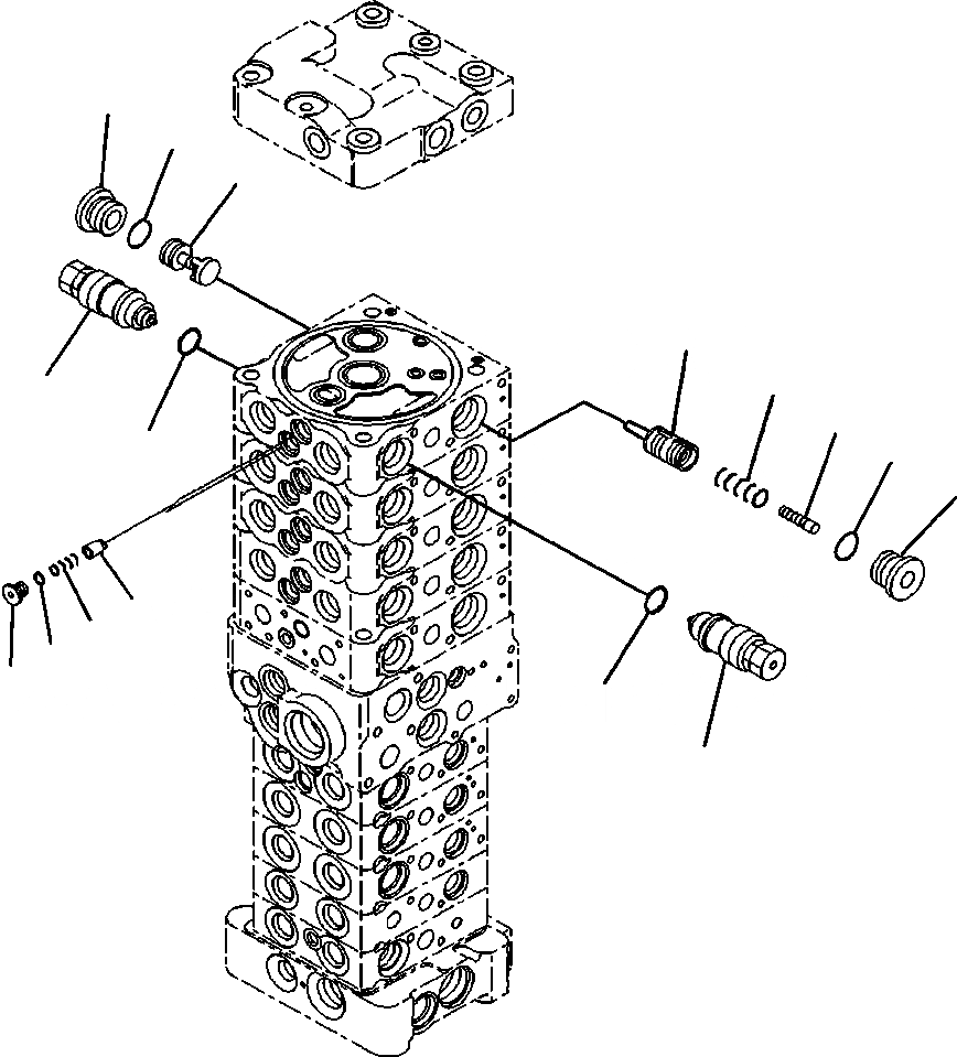 Схема запчастей Komatsu PC88MR-8 - H-7 ОСНОВН. УПРАВЛЯЮЩ. КЛАПАН С ДОПОЛН. АКТУАТОРS (7/7) ГИДРАВЛИКА