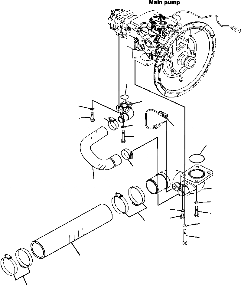 Схема запчастей Komatsu PC88MR-8 - H- ГИДРОЛИНИЯ ВСАСЫВ. КОНТУР ГИДРАВЛИКА
