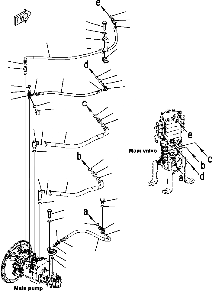 Схема запчастей Komatsu PC88MR-8 - H-9 ГИДРОЛИНИЯ ПОДАЮЩ. КОНТУР - ДЛЯ НАСОС АВТОМАТИЧ. ЗАПРАВКИ ТОПЛИВА ГИДРАВЛИКА