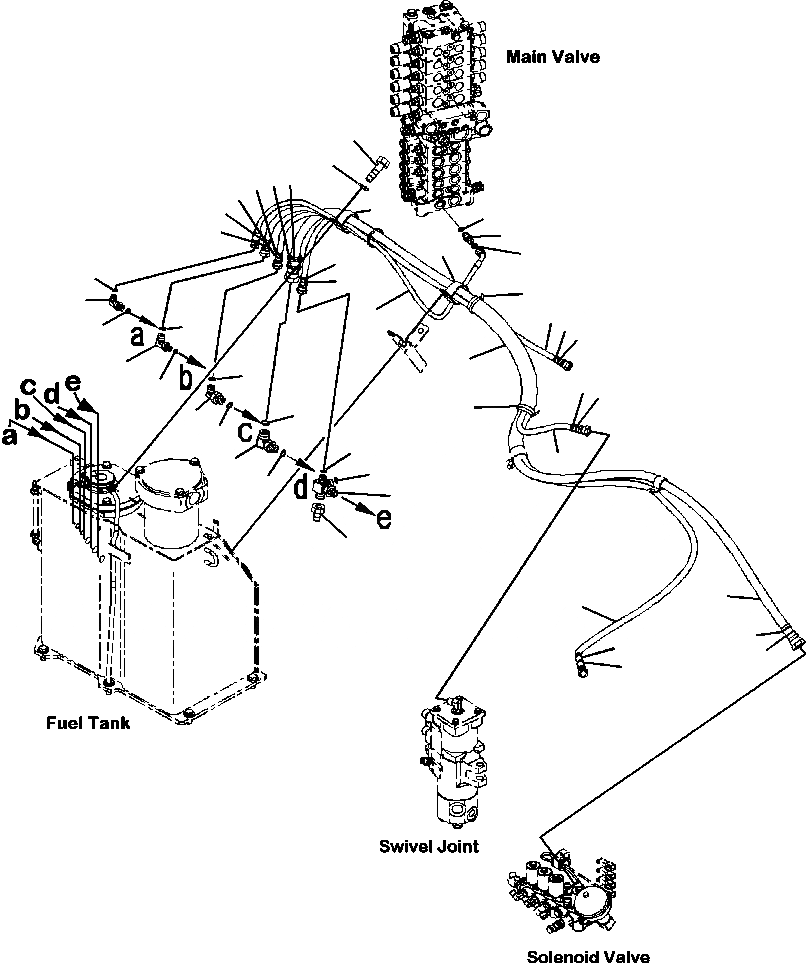 Схема запчастей Komatsu PC88MR-8 - H- ГИДРОЛИНИЯ ДРЕНАЖН. КОНТУР - С ДОПОЛН. АКТУАТОР И СТРЕЛА HOLDING КЛАПАН (/) ГИДРАВЛИКА