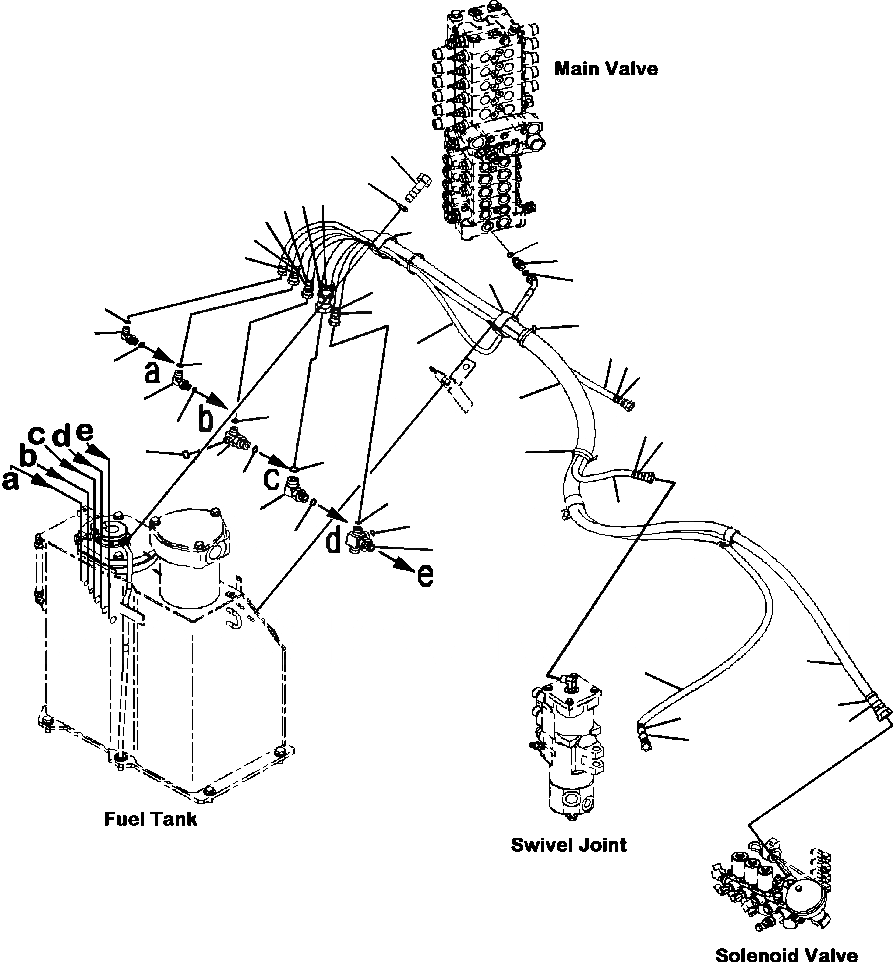 Схема запчастей Komatsu PC88MR-8 - H- ГИДРОЛИНИЯ ДРЕНАЖН. КОНТУР - С ДОПОЛН. АКТУАТОРS И СТРЕЛА И РУКОЯТЬ HOLDING КЛАПАНS (/) ГИДРАВЛИКА