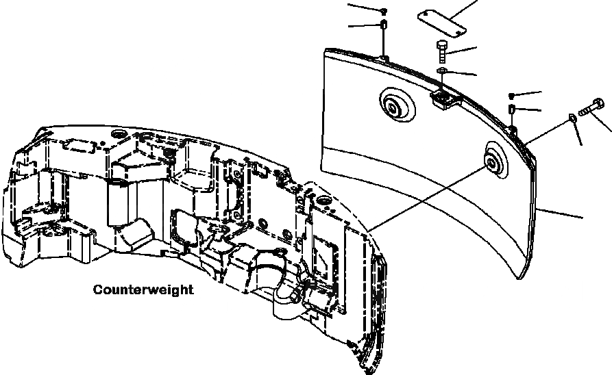 Схема запчастей Komatsu PC88MR-8 - M9- ПРОТИВОВЕС ДОПОЛН. ЧАСТИ КОРПУСА