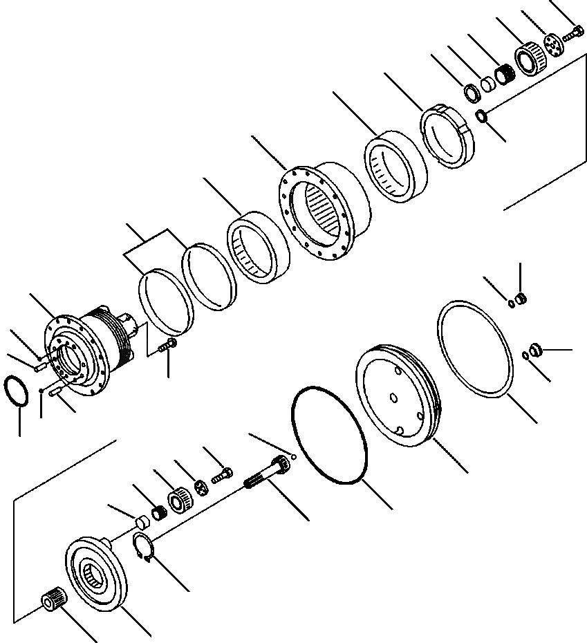 Схема запчастей Komatsu PC88MR-8 - P- МОТОР ХОДА КОНЕЧНАЯ ПЕРЕДАЧА ASSEMBLY НИЖНЯЯ ГИДРОЛИНИЯ И ЛИНИЯ ХОДА