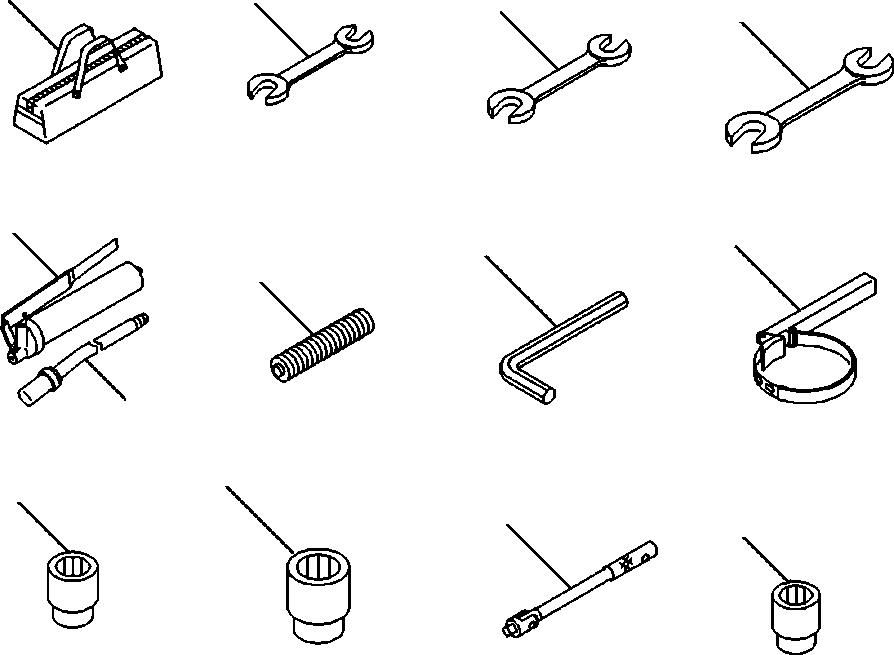 Схема запчастей Komatsu PC88MR-8 - V- ОСНОВН. ИНСТРУМЕНТ SET АКСЕССУАРЫ