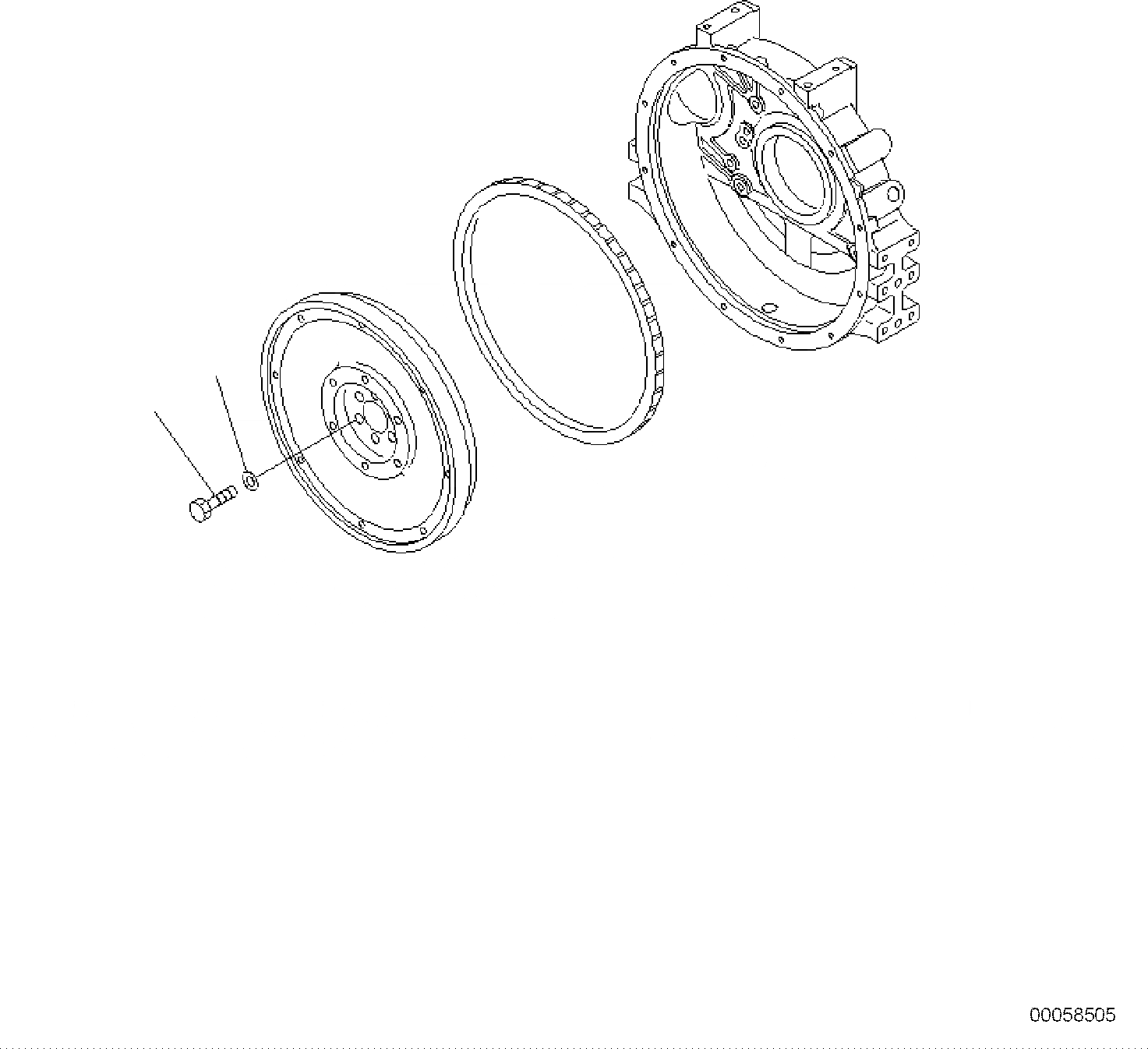 Схема запчастей Komatsu PW118MR-8 - МАХОВИК КРЕПЛЕНИЕ ДВИГАТЕЛЬ БЛОК ЦИЛИНДРОВ И ITS КОМПОНЕНТЫ