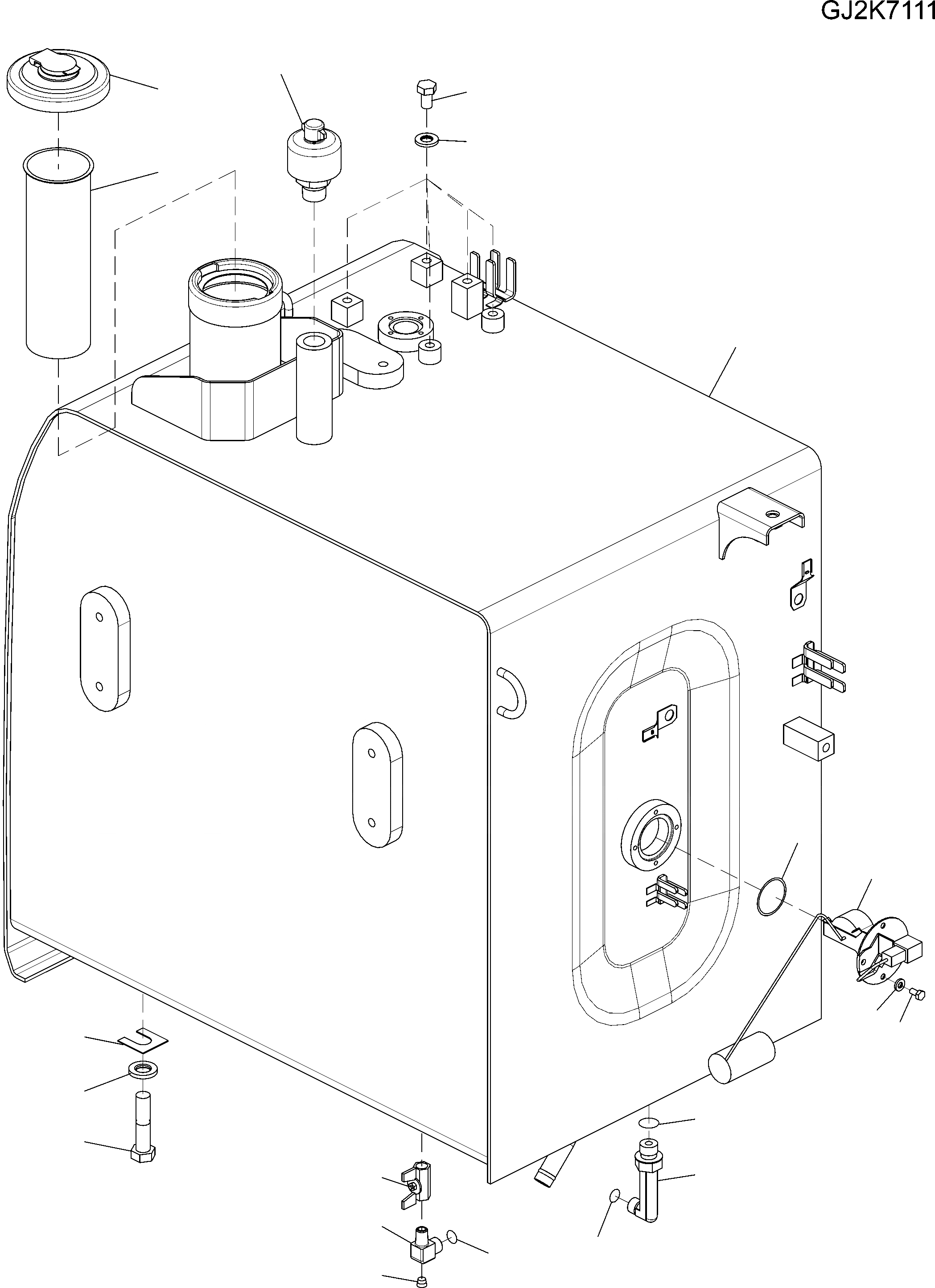 Схема запчастей Komatsu PW148-8 - ТОПЛИВН. БАК. D ТОПЛИВН. БАК. AND КОМПОНЕНТЫ
