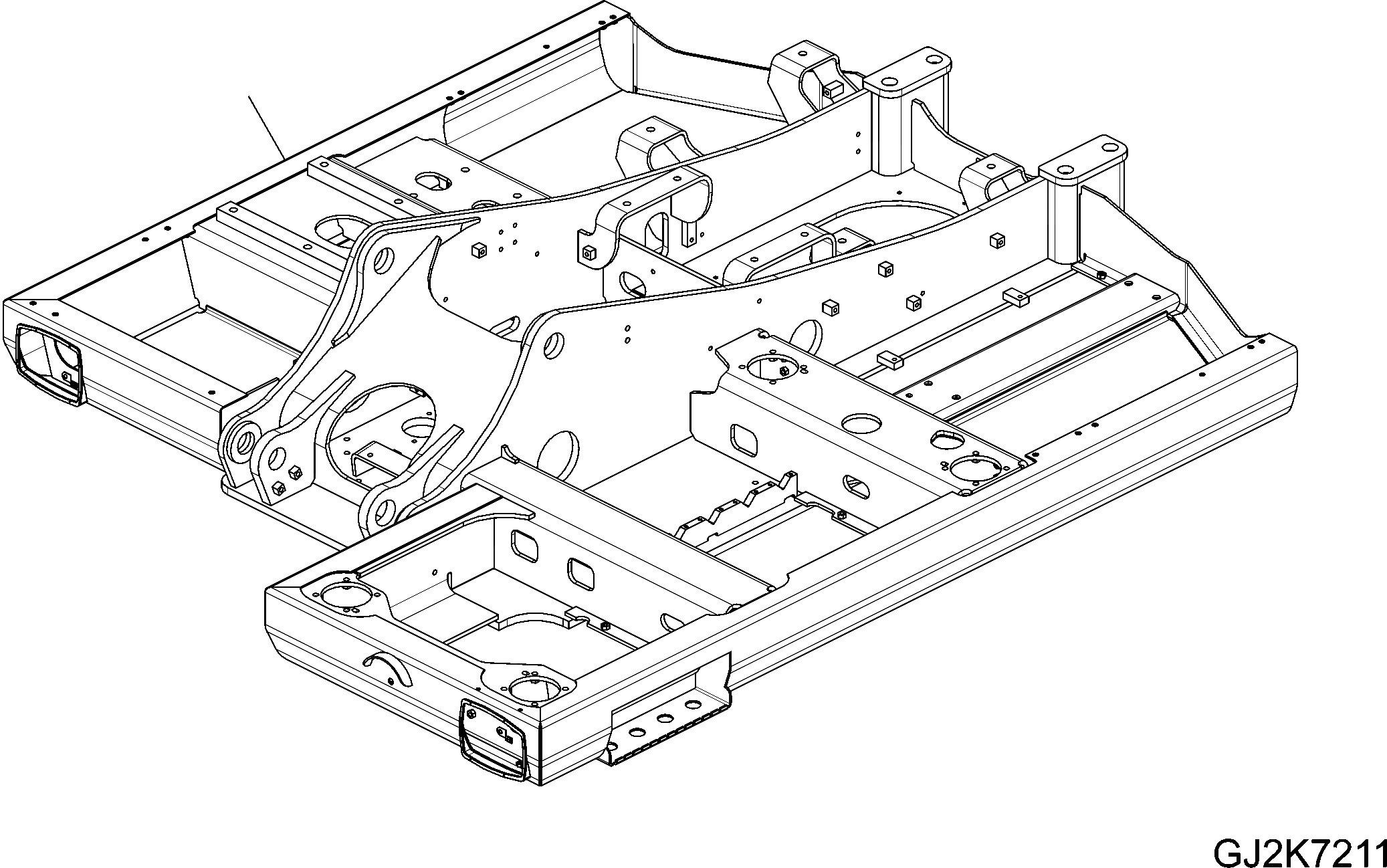 Схема запчастей Komatsu PW148-8 - ОСНОВНАЯ РАМА J ОСНОВНАЯ РАМА И ЕЕ ЧАСТИ