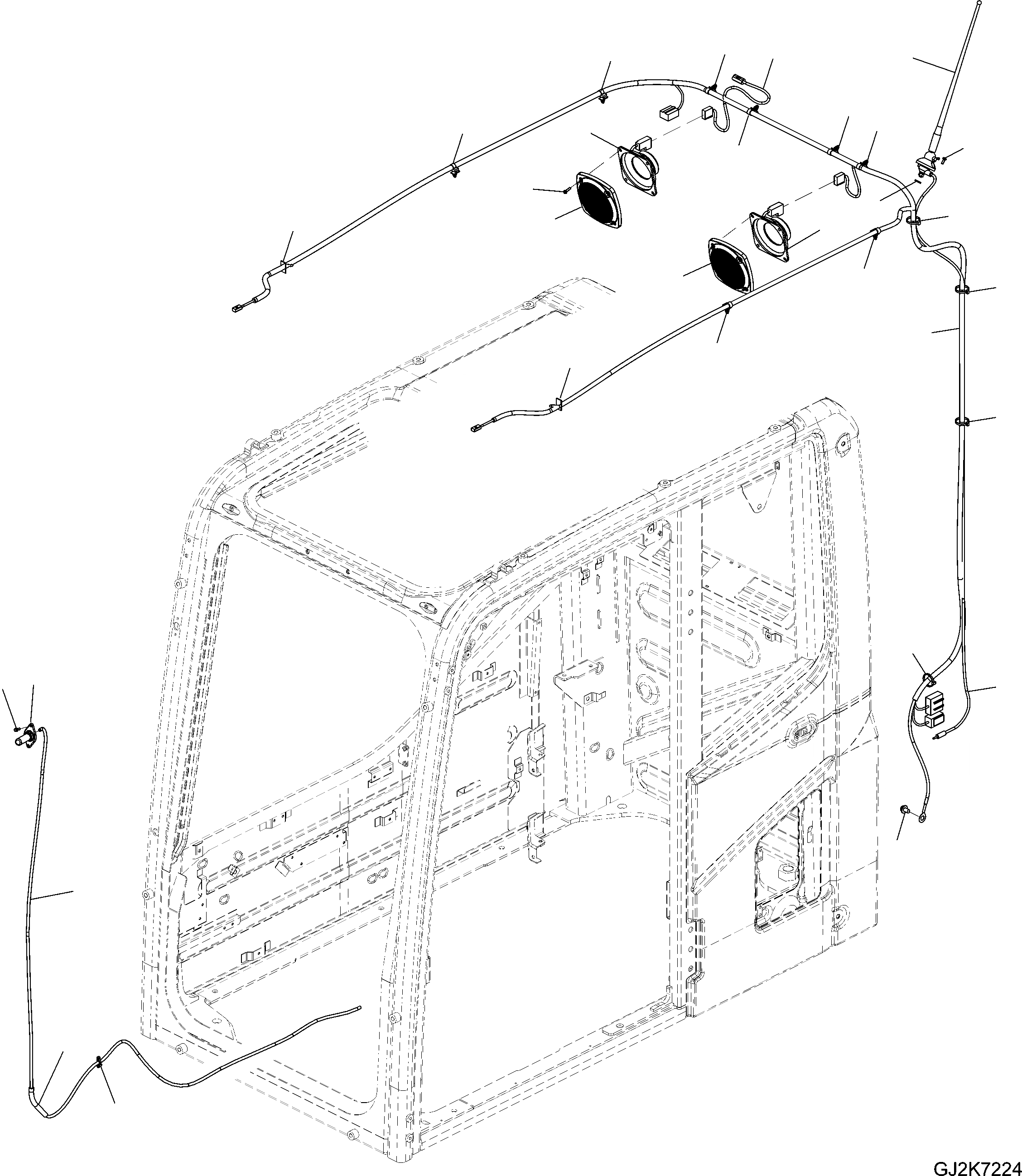 Схема запчастей Komatsu PW148-8 - OPERATORґS КАБИНА - РАДИО ЭЛЕКТРОПРОВОДКА И ОМЫВАТЕЛЬ СТЕКЛА K OPERATORґS ОБСТАНОВКА И СИСТЕМА УПРАВЛЕНИЯ