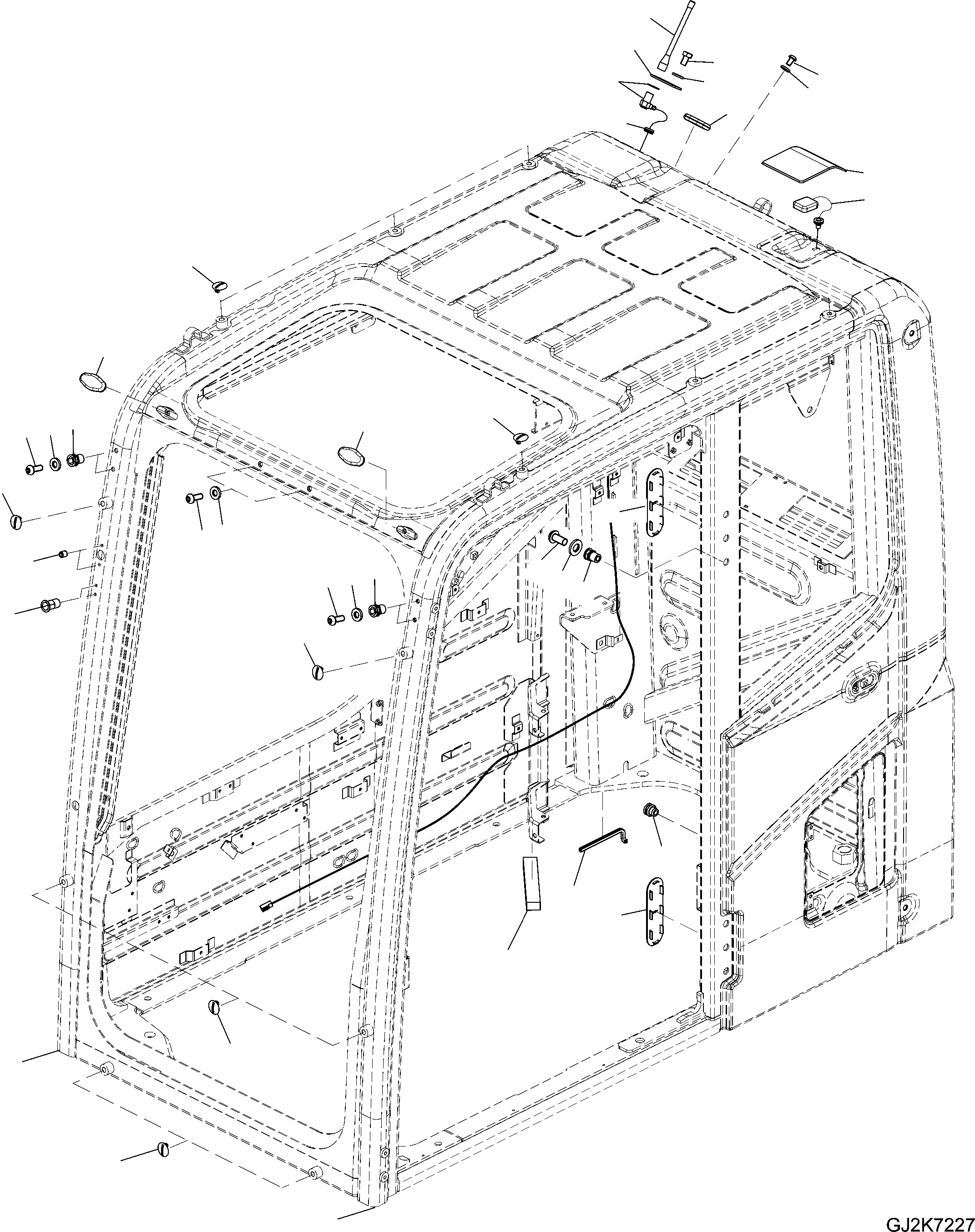 Схема запчастей Komatsu PW148-8 - OPERATORґS КАБИНА - KOMTRAX АНТЕННА K OPERATORґS ОБСТАНОВКА И СИСТЕМА УПРАВЛЕНИЯ