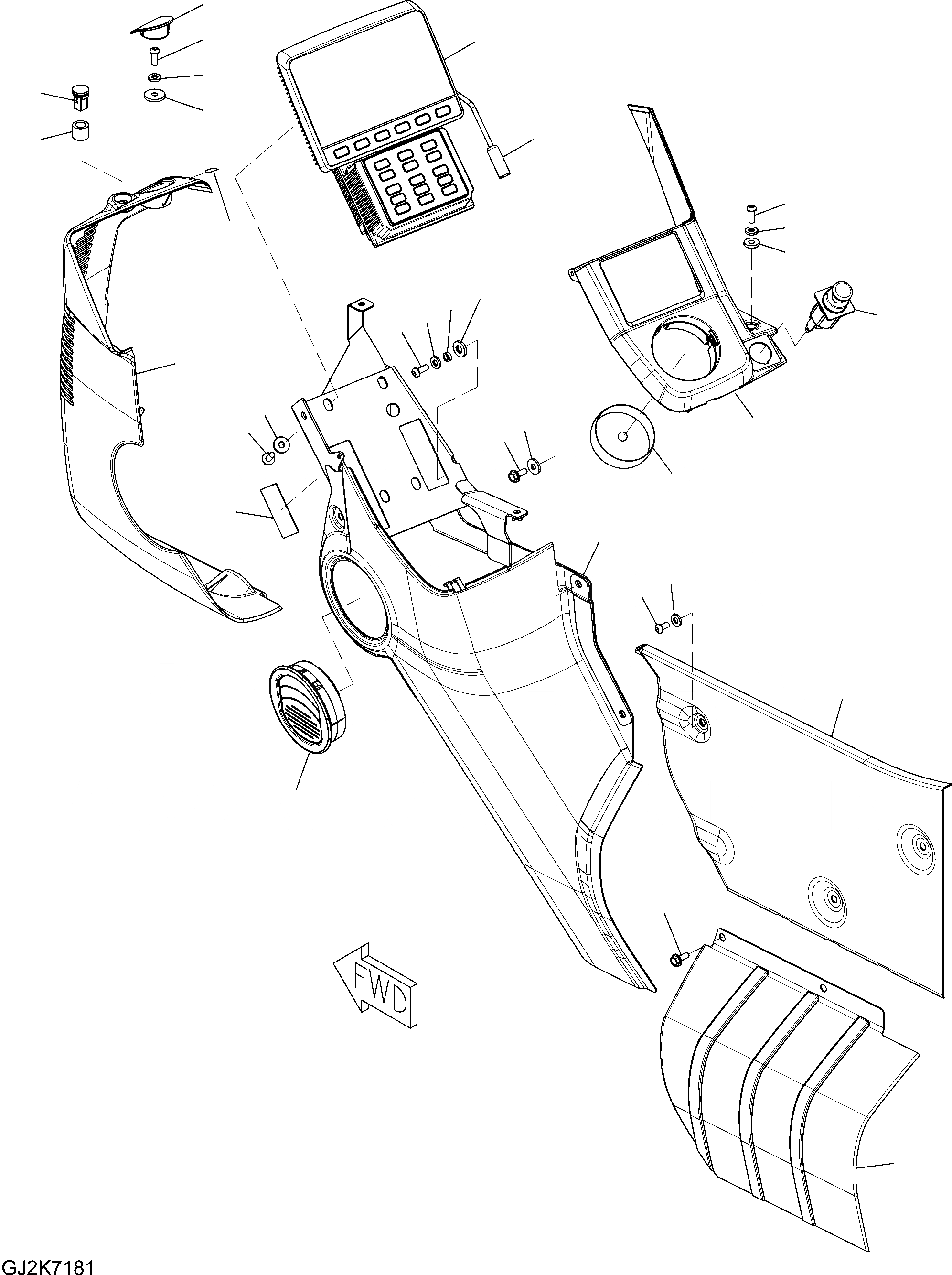 Схема запчастей Komatsu PW148-8 - OPERATORґS КАБИНА IN ЧАСТИ - МОНИТОР И COVER K OPERATORґS ОБСТАНОВКА И СИСТЕМА УПРАВЛЕНИЯ