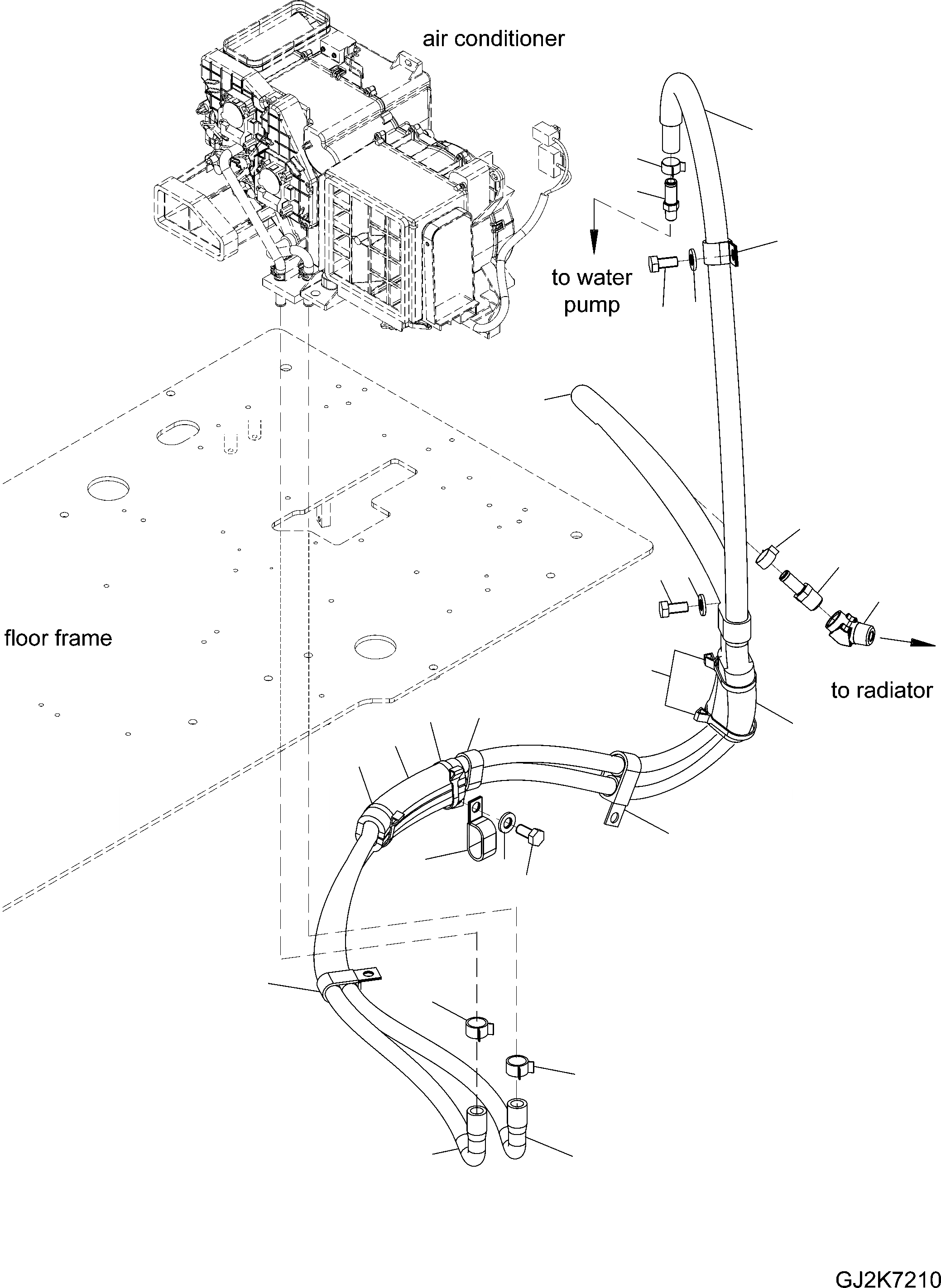 Схема запчастей Komatsu PW148-8 - КОНДИЦ. ВОЗДУХА - ЛИНИЯ ОБОГРЕВАТЕЛЯ K OPERATORґS ОБСТАНОВКА И СИСТЕМА УПРАВЛЕНИЯ