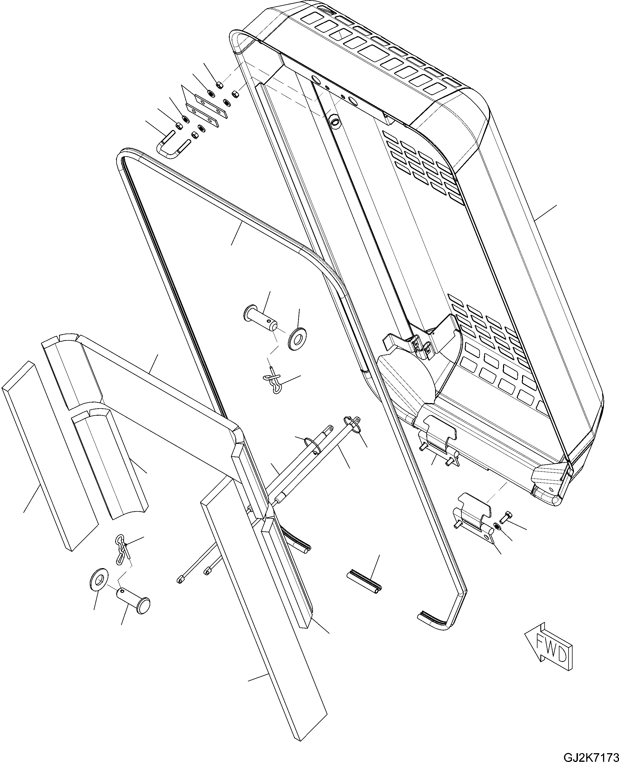 Схема запчастей Komatsu PW148-8 - КАПОТ (КАБИНА) M ЧАСТИ КОРПУСА