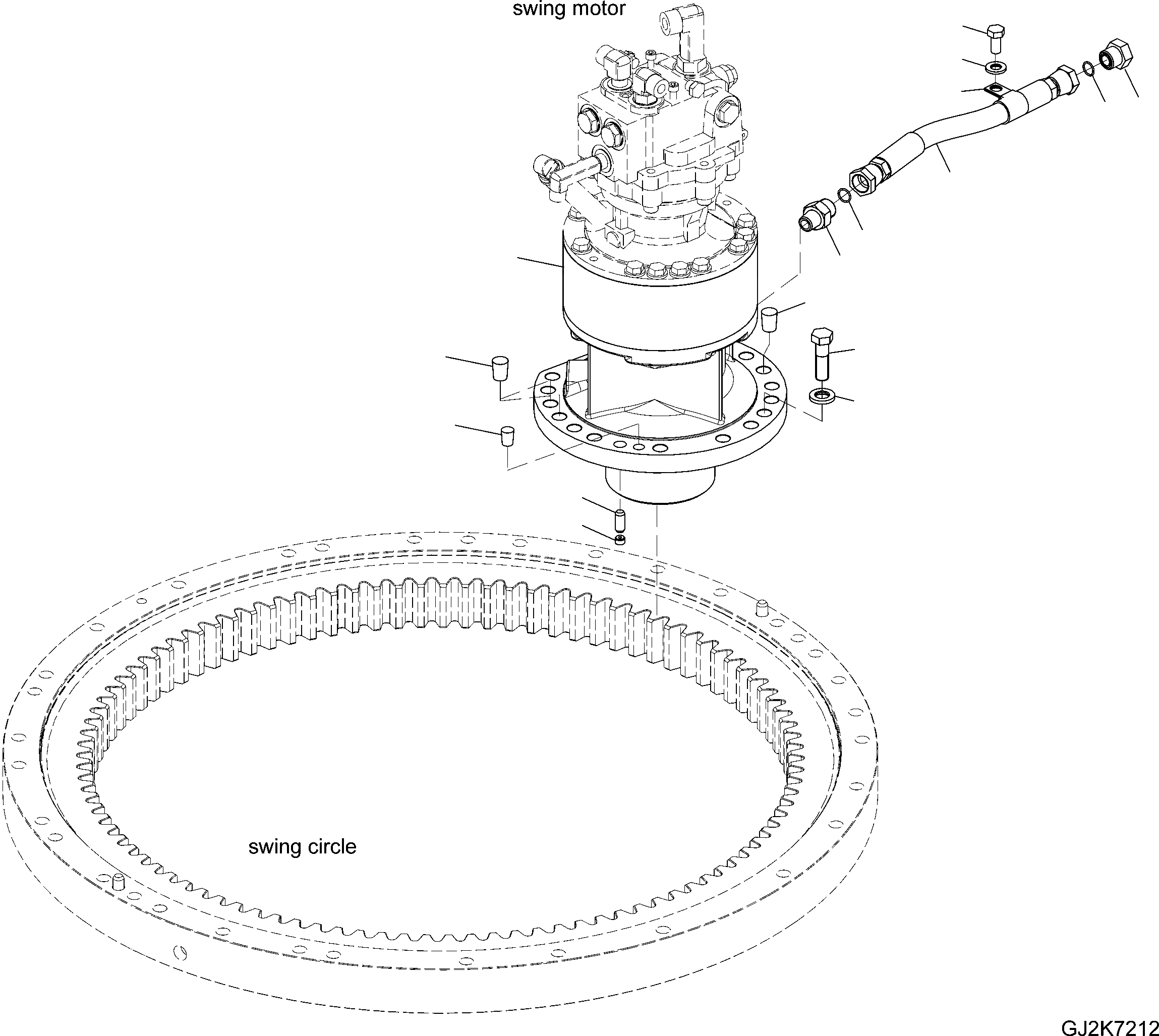 Схема запчастей Komatsu PW148-8 - МЕХАНИЗМ ПОВОРОТА N ПОВОРОТН. КРУГ И КОМПОНЕНТЫ