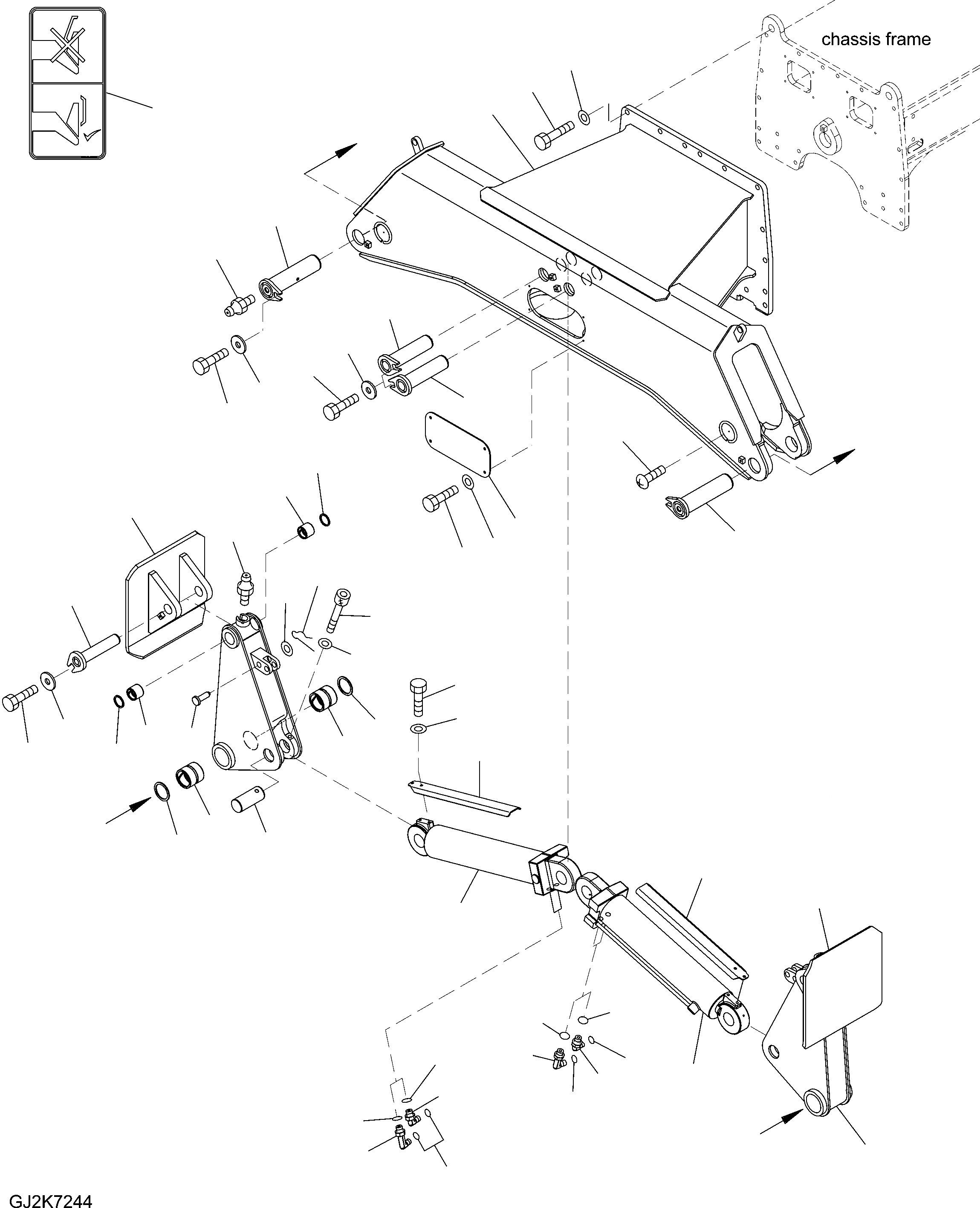 Схема запчастей Komatsu PW148-8 - ПЕРЕДН. ОПОРАS С СОЕДИНИТЕЛЬН. ЗВЕНОS И ЭЛЕМЕНТЫ КРЕПЛЕНИЯ S ПОДВЕСКА И КОЛЕСА
