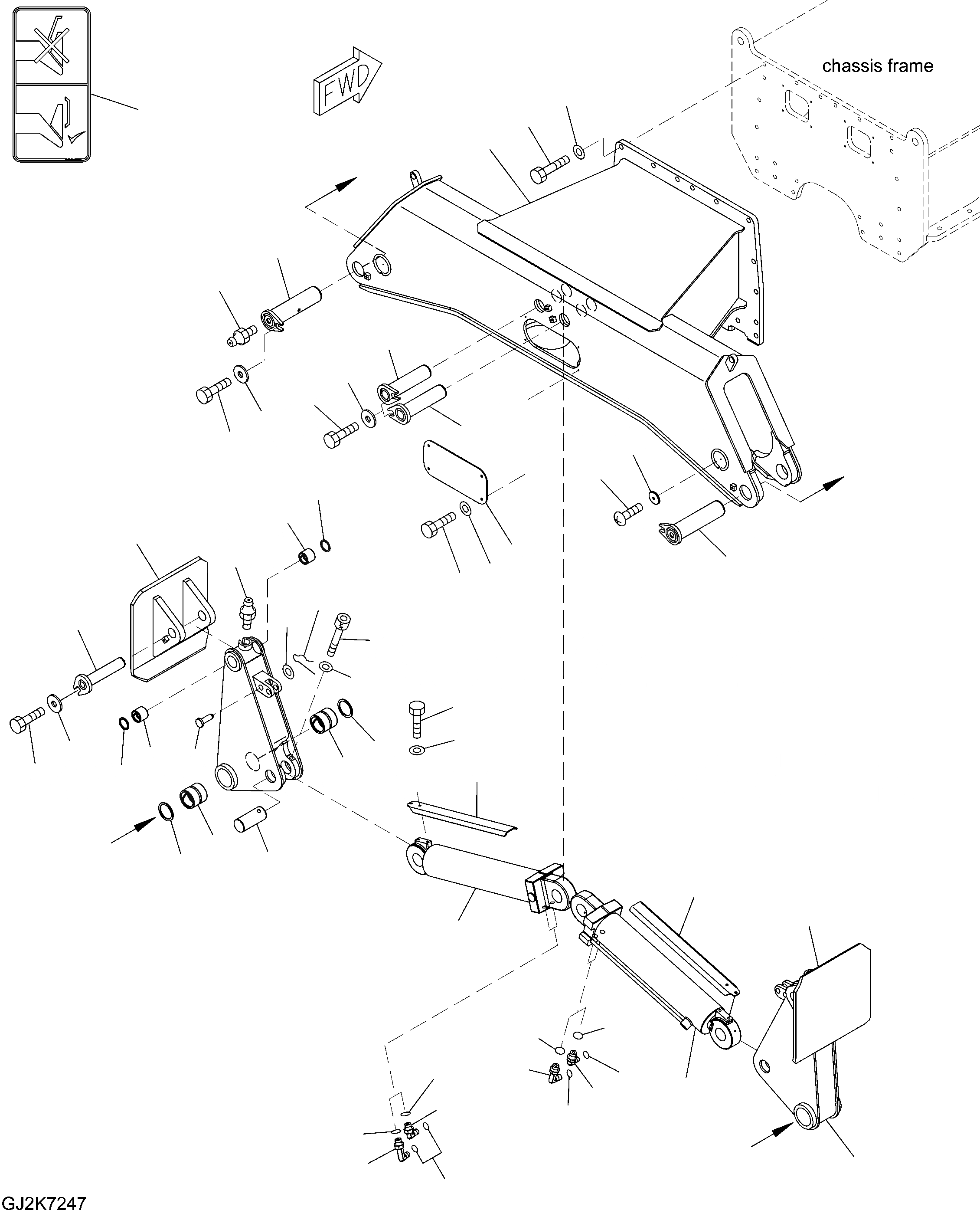 Схема запчастей Komatsu PW148-8 - ЗАДН. ОПОРАS С СОЕДИНИТЕЛЬН. ЗВЕНОS И ЭЛЕМЕНТЫ КРЕПЛЕНИЯ S ПОДВЕСКА И КОЛЕСА