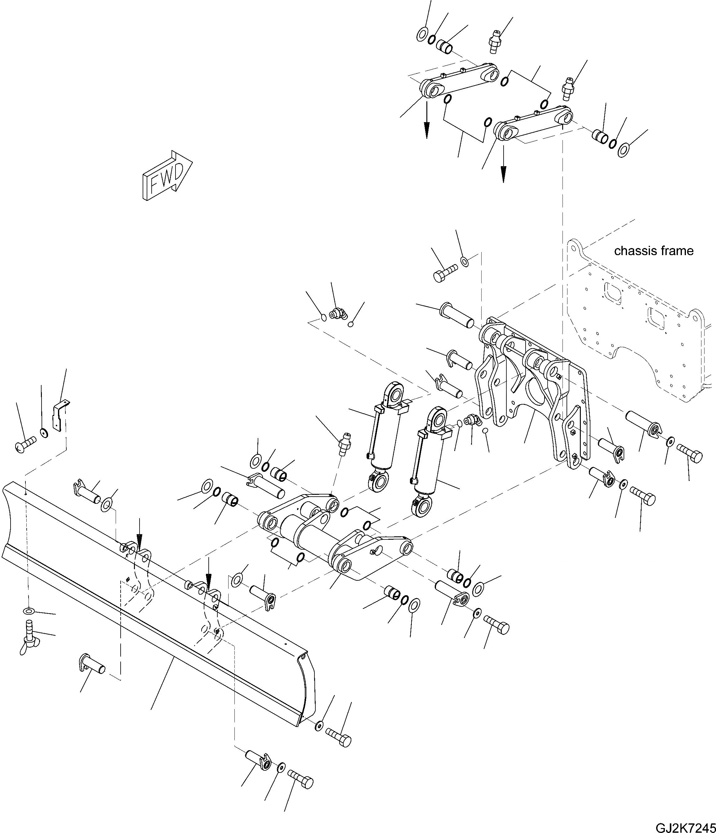 Схема запчастей Komatsu PW148-8 - ЗАДН. ОТВАЛ С СОЕДИНИТЕЛЬН. ЗВЕНОS И ЭЛЕМЕНТЫ КРЕПЛЕНИЯ S ПОДВЕСКА И КОЛЕСА