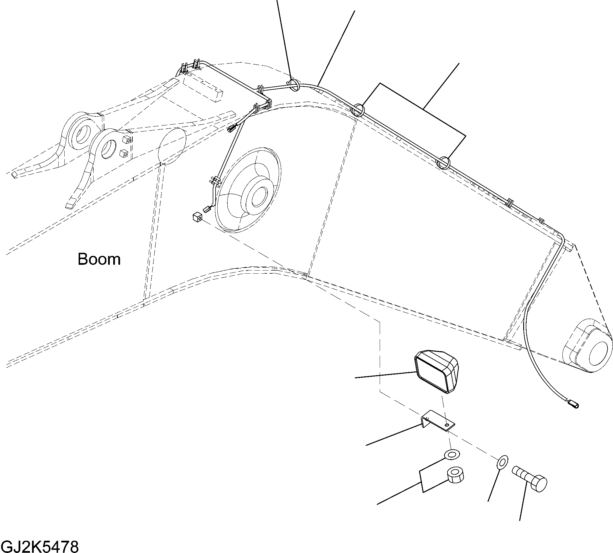 Схема запчастей Komatsu PW148-8 - ONE-ЧАСТИ СТРЕЛА - LHS РАБОЧ. ОСВЕЩЕНИЕ И ЭЛЕКТРОПРОВОДКА T РАБОЧЕЕ ОБОРУДОВАНИЕ
