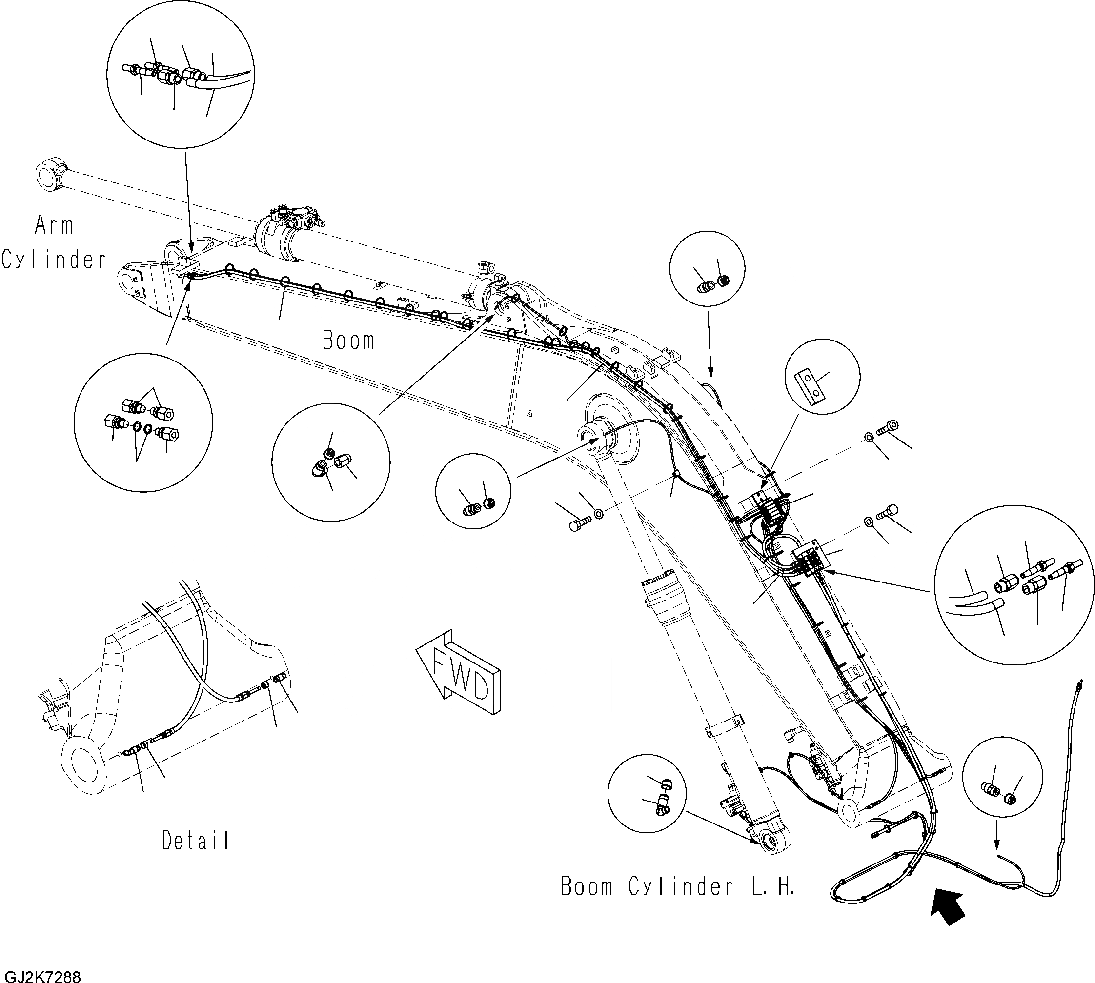 Схема запчастей Komatsu PW148-8 - ONE-ЧАСТИ СТРЕЛА - CENTRAL СМАЗКА (АВТОМАТИЧ.) T РАБОЧЕЕ ОБОРУДОВАНИЕ