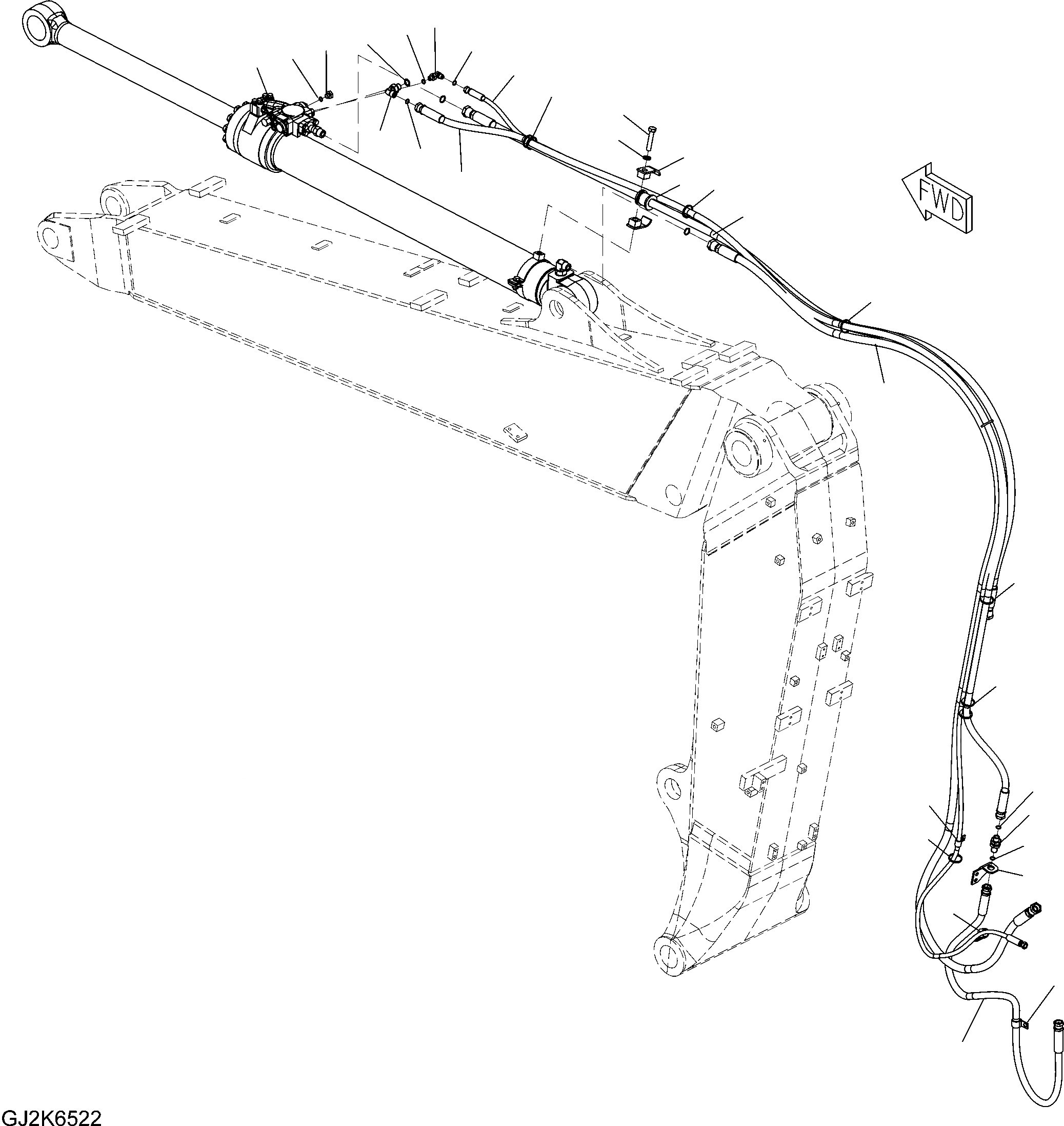 Схема запчастей Komatsu PW148-8 - ЦИЛИНДР РУКОЯТИAND ТРУБЫ (TWO-ЧАСТИ СТРЕЛА - С КЛАПАН БЕЗОПАСНОСТИ) T РАБОЧЕЕ ОБОРУДОВАНИЕ
