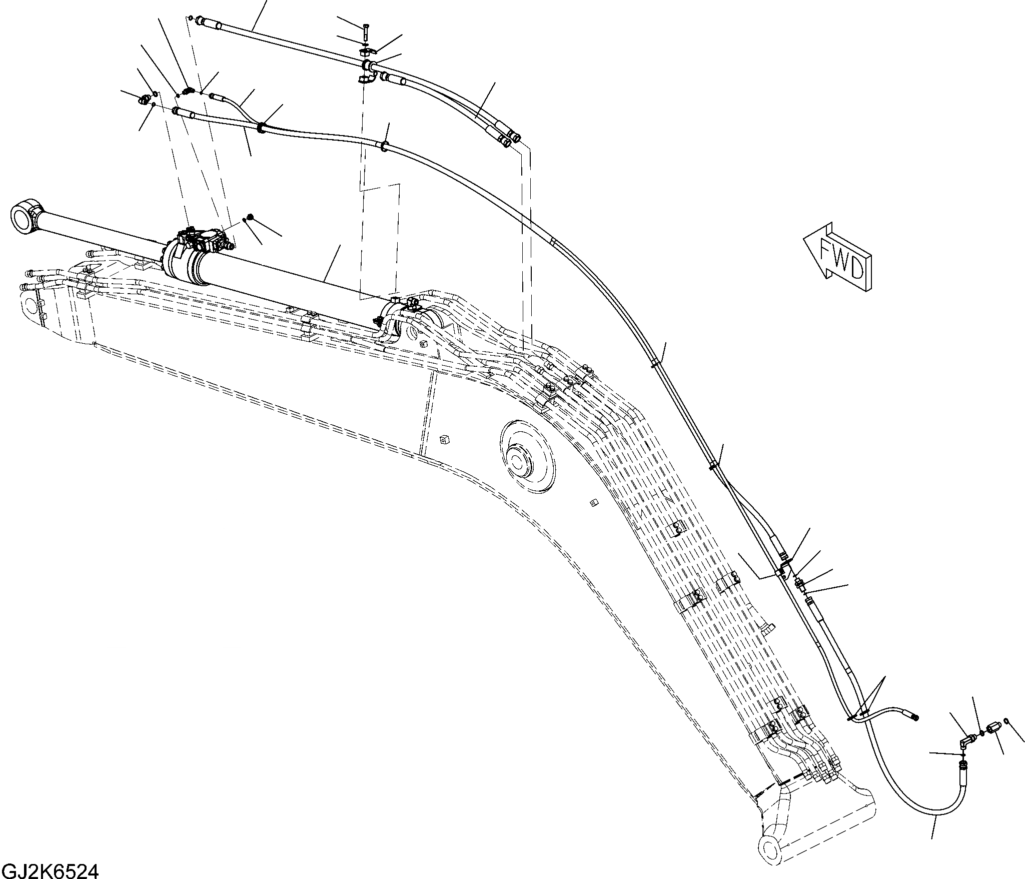 Схема запчастей Komatsu PW148-8 - ЦИЛИНДР РУКОЯТИAND ТРУБЫ (ONE-ЧАСТИ СТРЕЛА - С КЛАПАН БЕЗОПАСНОСТИ) T РАБОЧЕЕ ОБОРУДОВАНИЕ
