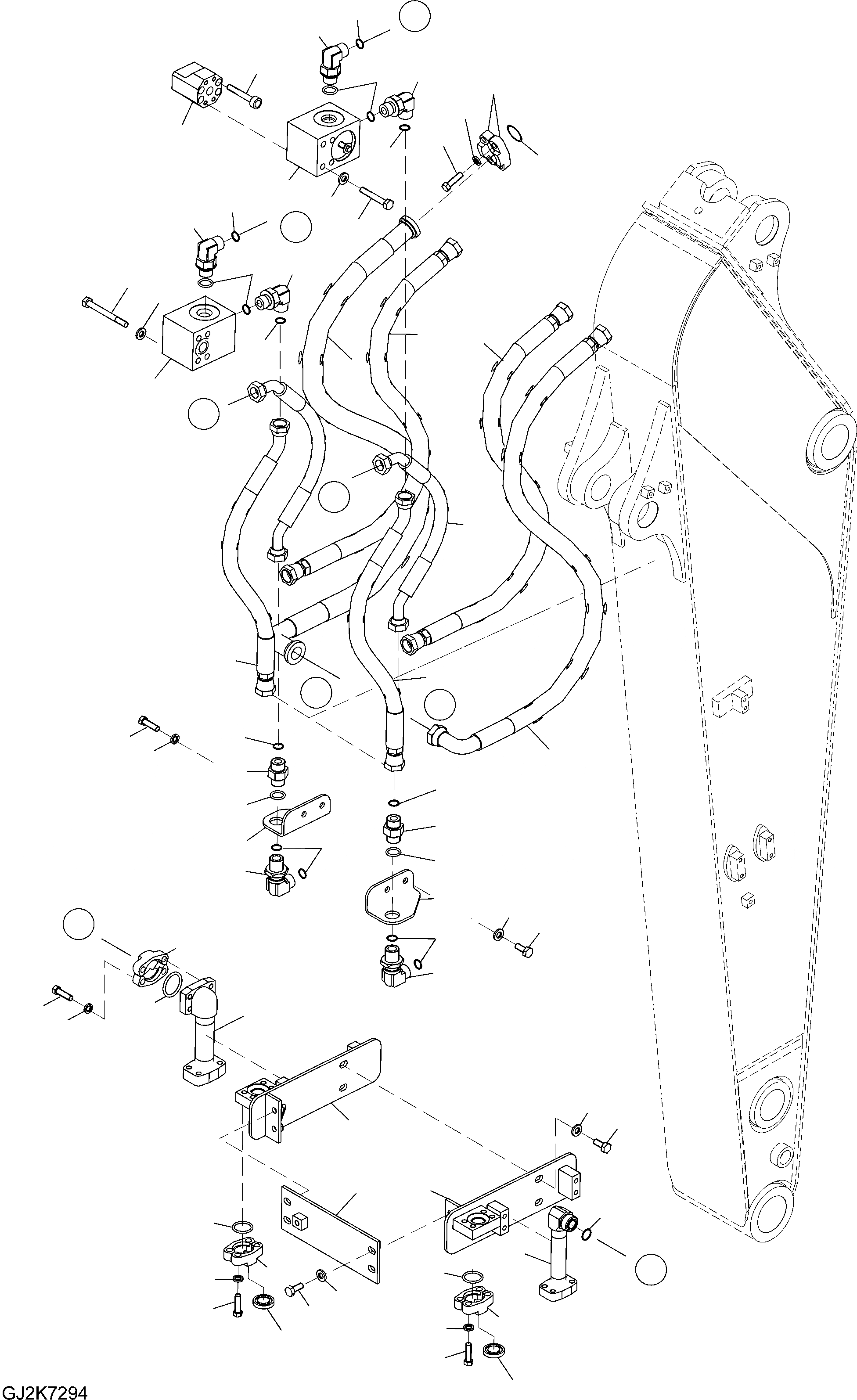 Схема запчастей Komatsu PW148-8 - РУКОЯТЬ ТРУБЫ (.M) - ONE НАВЕСН. ОБОРУД T РАБОЧЕЕ ОБОРУДОВАНИЕ