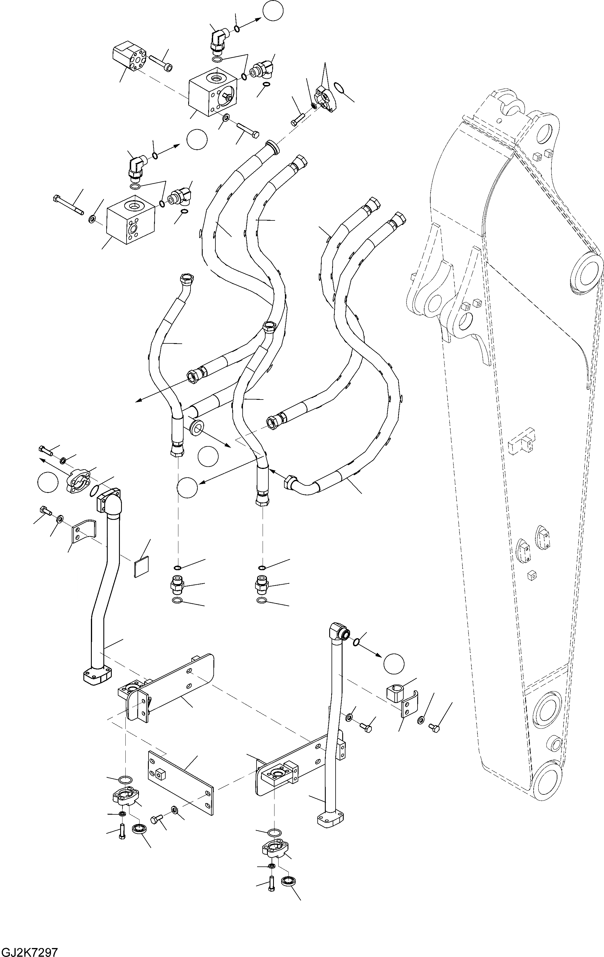 Схема запчастей Komatsu PW148-8 - РУКОЯТЬ ТРУБЫ (.M) - ONE НАВЕСН. ОБОРУД T РАБОЧЕЕ ОБОРУДОВАНИЕ