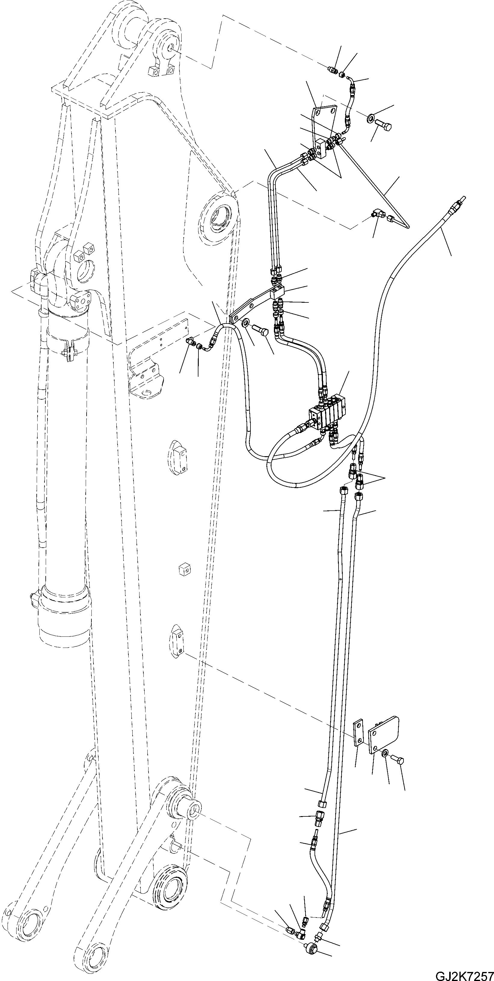 Схема запчастей Komatsu PW148-8 - РУКОЯТЬ (.M) - CENTRAL СМАЗКА (STD) T РАБОЧЕЕ ОБОРУДОВАНИЕ
