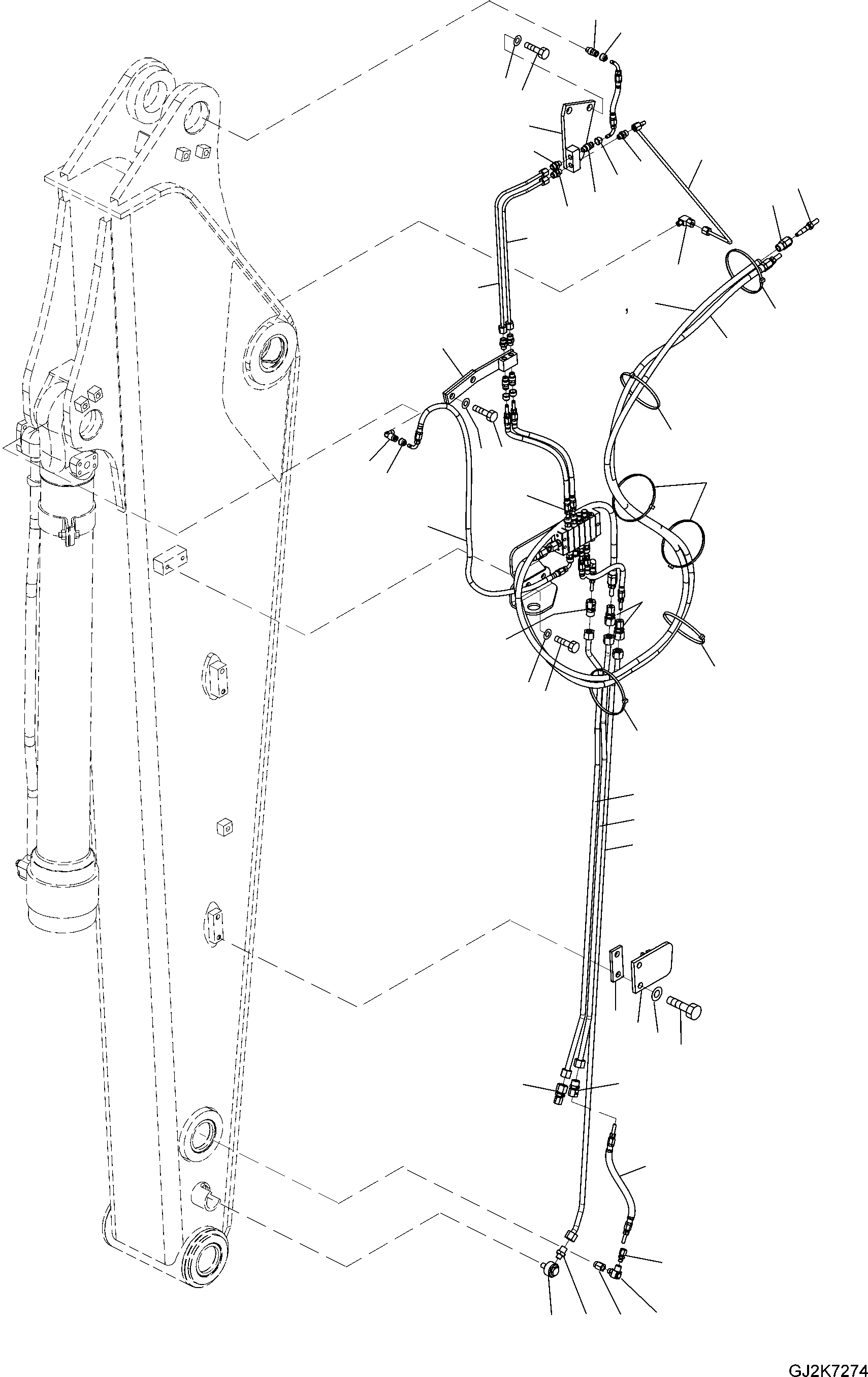 Схема запчастей Komatsu PW148-8 - РУКОЯТЬ (.M) - CENTRAL СМАЗКА (АВТОМАТИЧ.) T РАБОЧЕЕ ОБОРУДОВАНИЕ