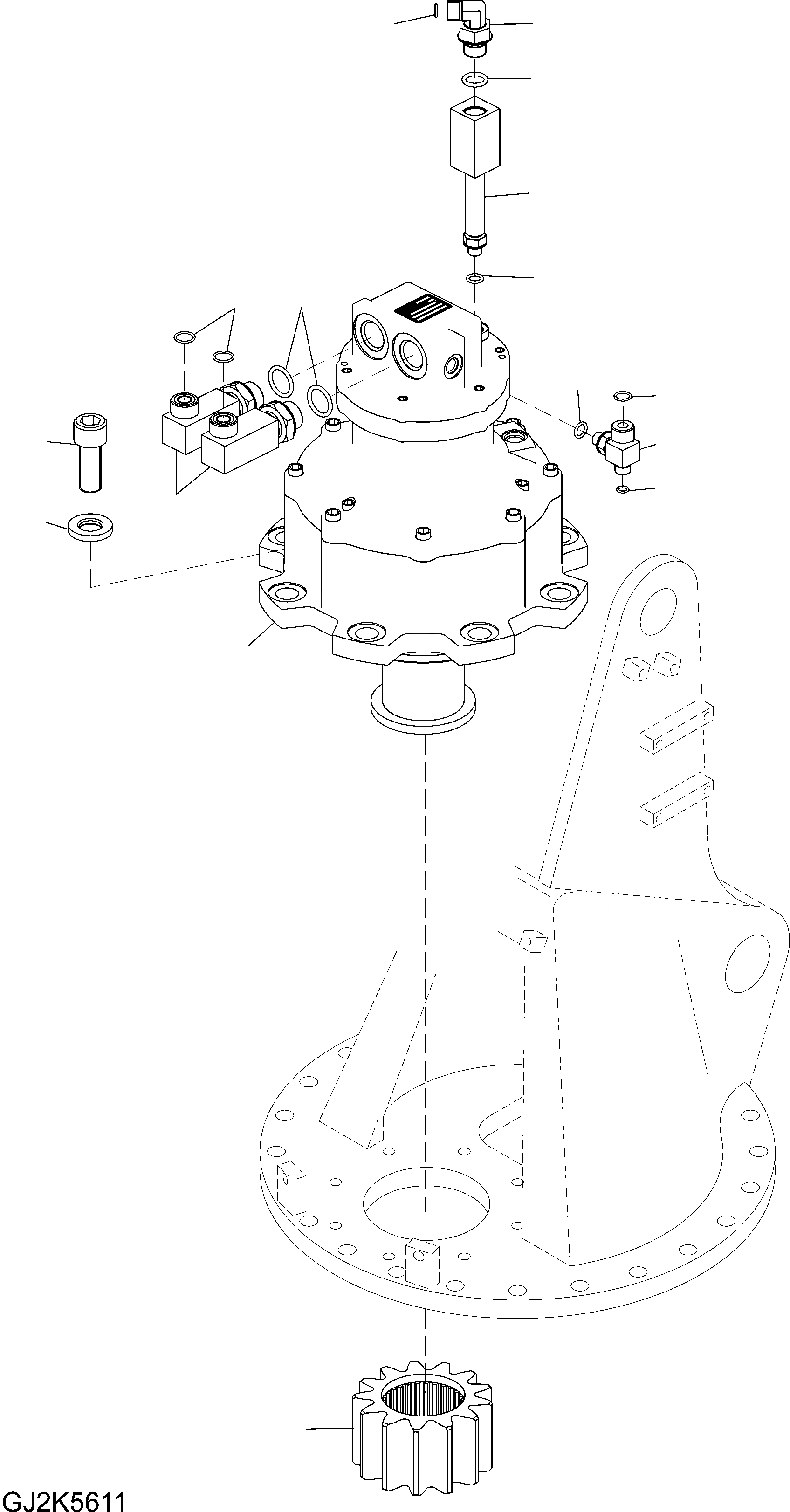 Схема запчастей Komatsu PW148-8 - ВРАЩАЮЩ. РУКОЯТЬ (МОТОР ПОВОРОТА) T РАБОЧЕЕ ОБОРУДОВАНИЕ