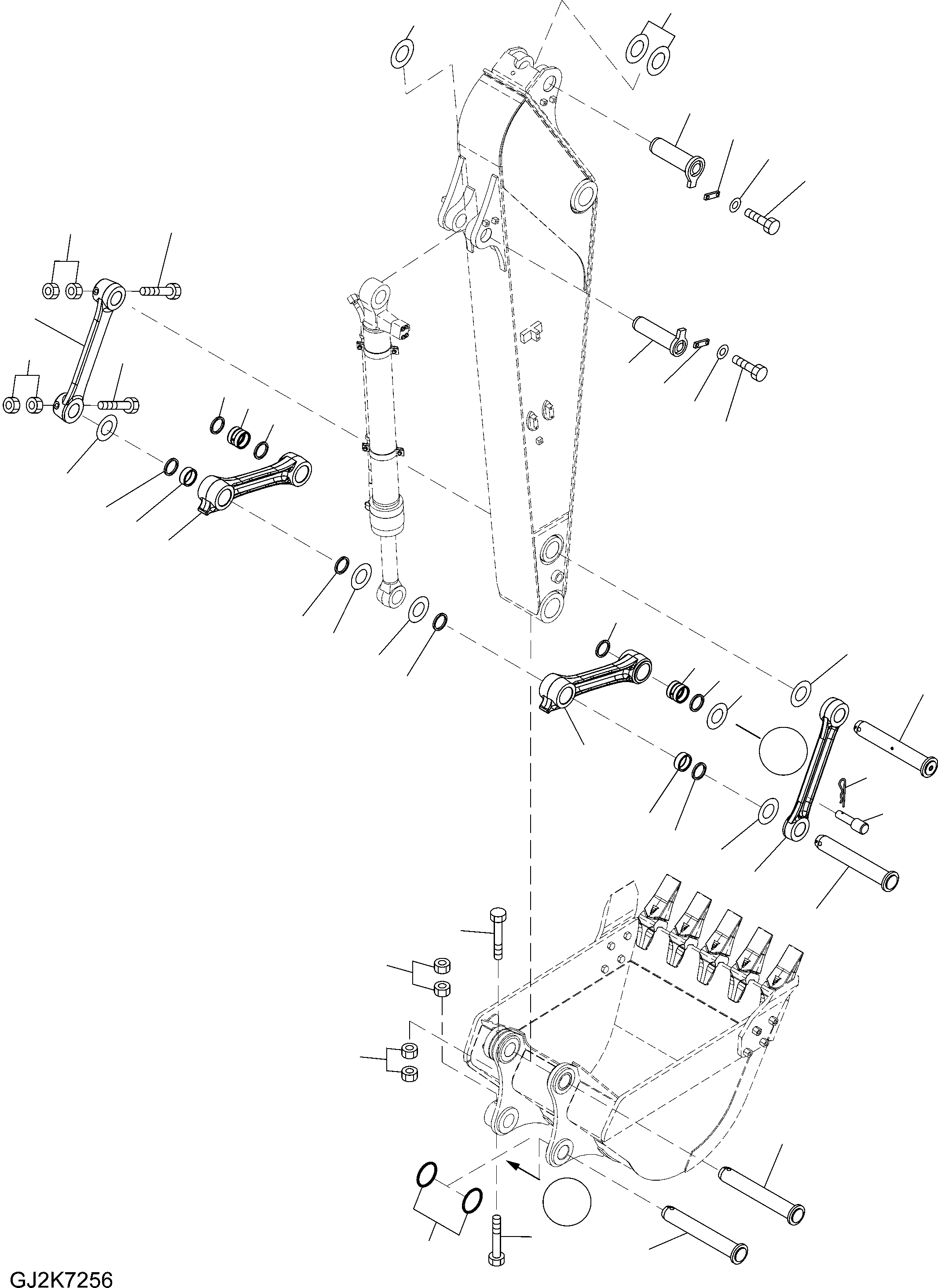 Схема запчастей Komatsu PW148-8 - РУКОЯТЬ (СОЕДИНЕНИЕ КОВШАS И ПАЛЕЦS) T РАБОЧЕЕ ОБОРУДОВАНИЕ