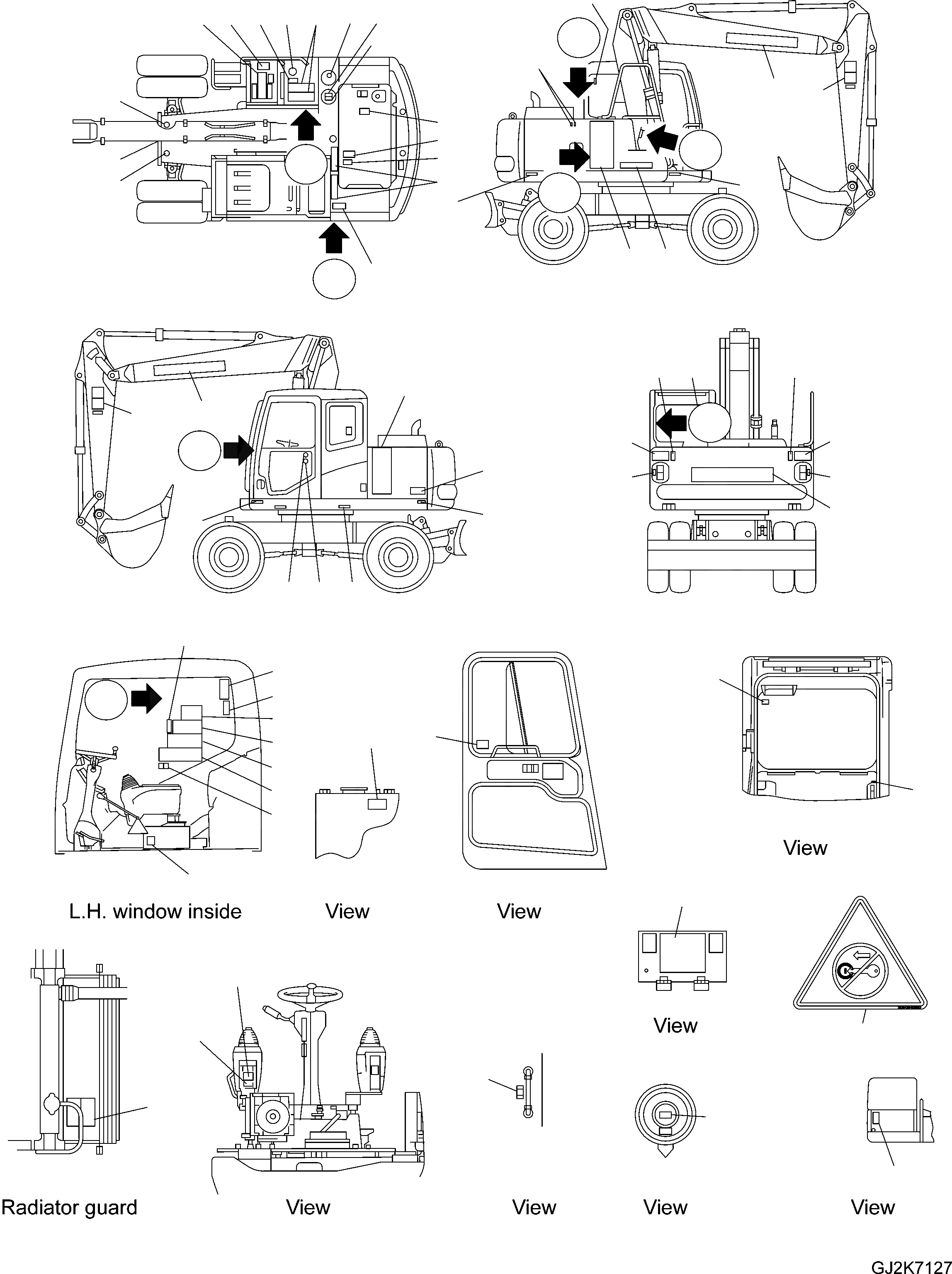 Схема запчастей Komatsu PW148-8 - МАРКИРОВКА (СТАНДАРТН.) U МАРКИРОВКА