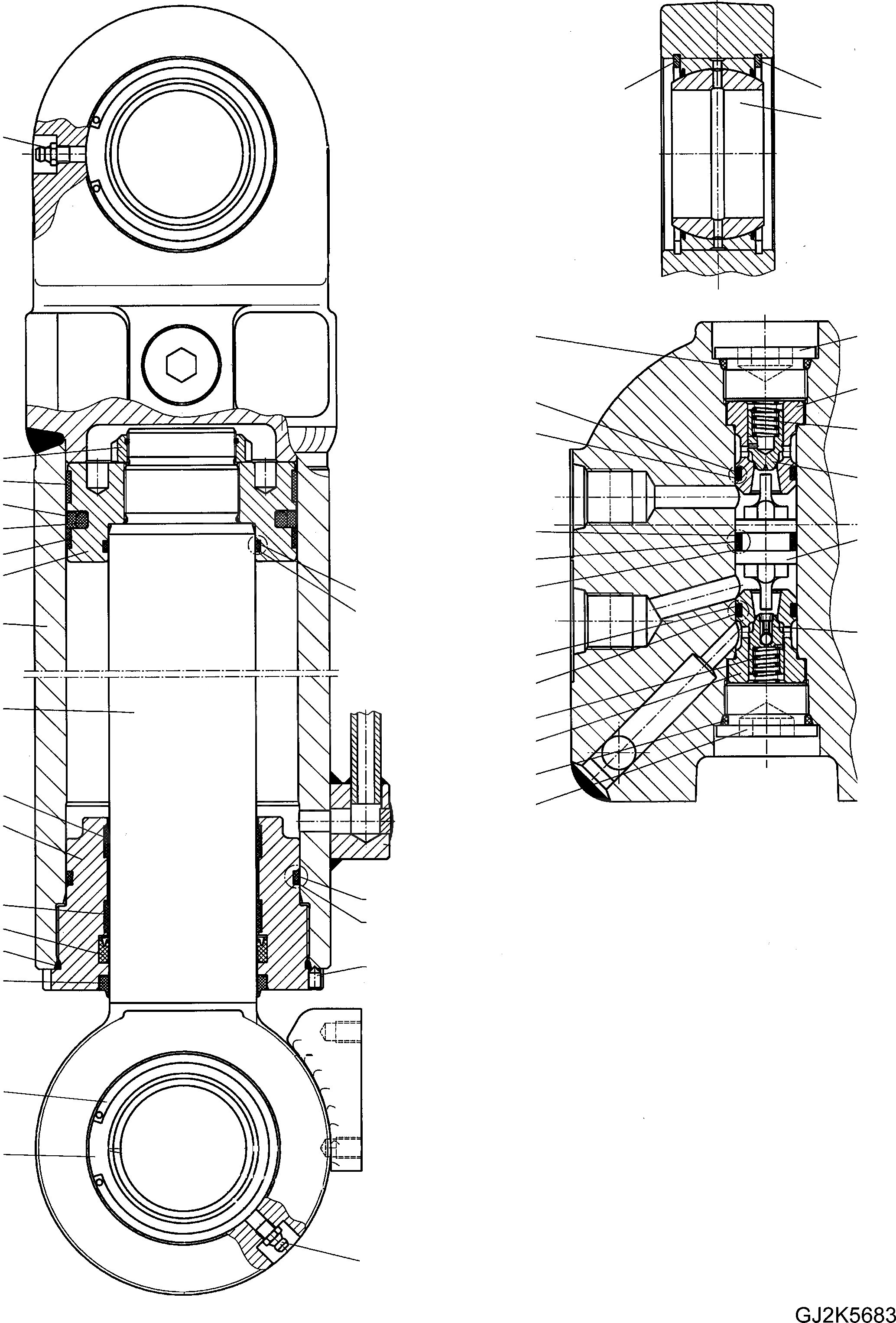 Схема запчастей Komatsu PW148-8 - ЦИЛИНДР ОПОРЫ Y ОСНОВН. КОМПОНЕНТЫ И РЕМКОМПЛЕКТЫ