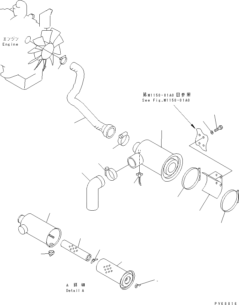 Схема запчастей Komatsu PW150ES-6K - ВОЗДУХООЧИСТИТЕЛЬ КОМПОНЕНТЫ ДВИГАТЕЛЯ
