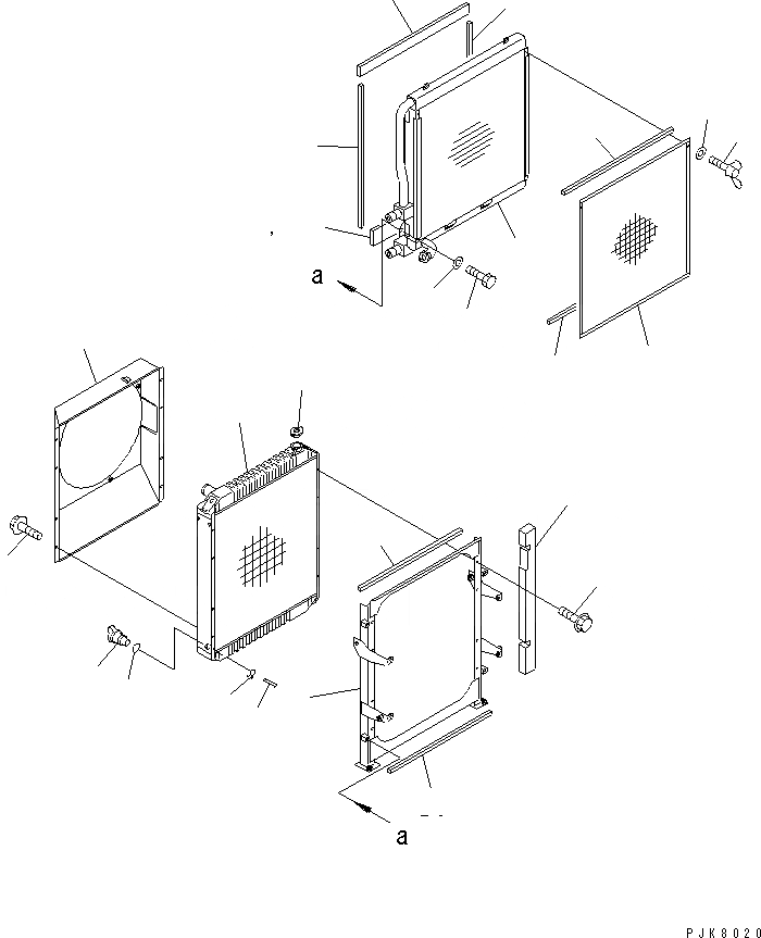 Схема запчастей Komatsu PW150ES-6K - ОХЛАЖД-Е (РАДИАТОР И МАСЛООХЛАДИТЕЛЬ)(№K-K) СИСТЕМА ОХЛАЖДЕНИЯ