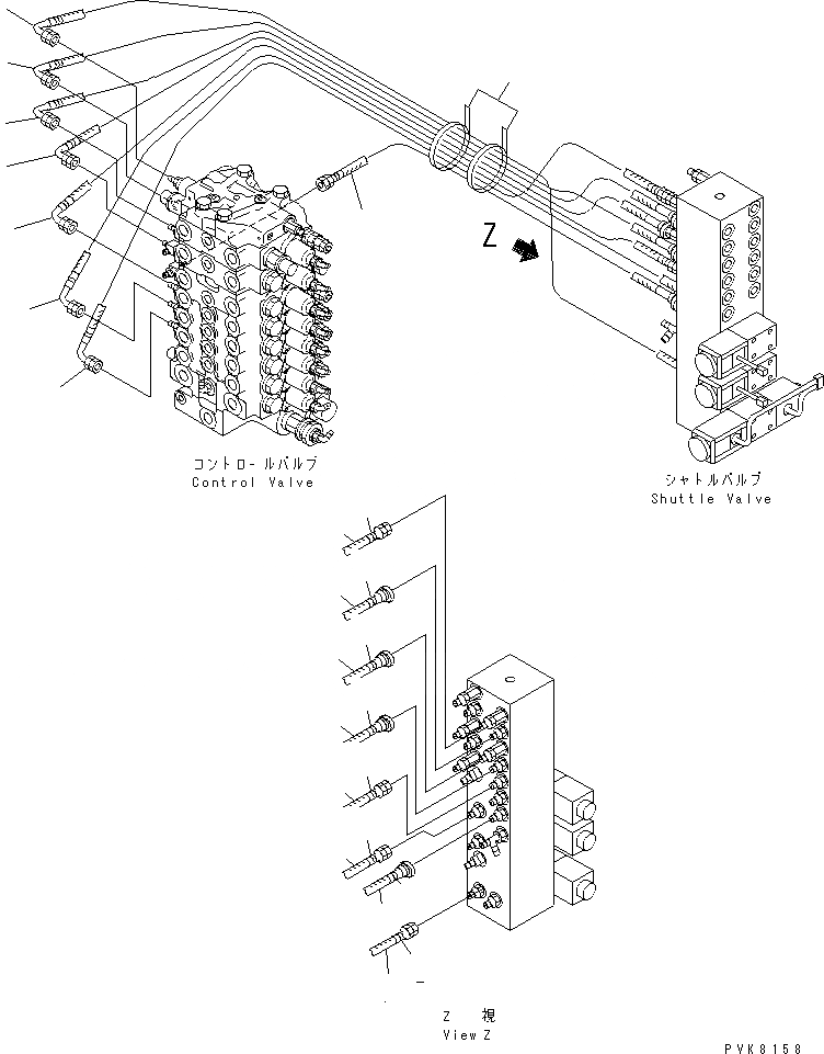 Схема запчастей Komatsu PW150ES-6K - P.P.C. ОСНОВН. ЛИНИЯ (КЛАПАН P.P.C. ЛИНИИ) (ПРАВ.) ГИДРАВЛИКА