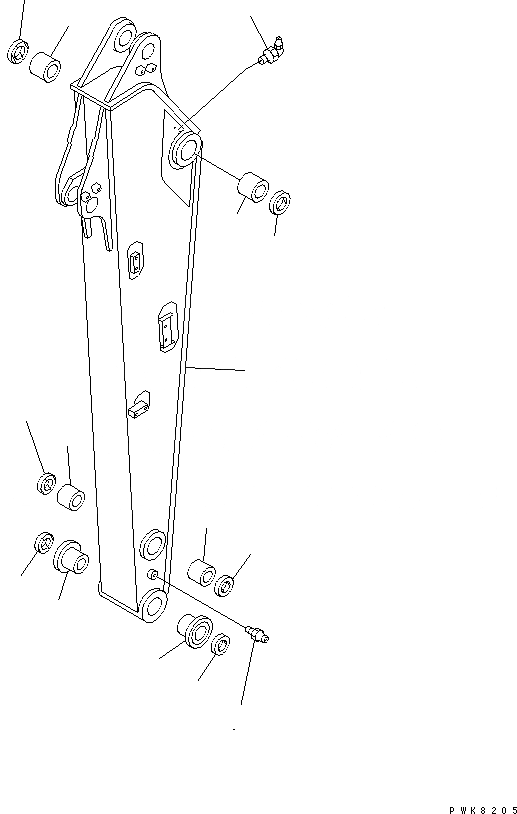 Схема запчастей Komatsu PW150ES-6K - РУКОЯТЬ (.M) РАБОЧЕЕ ОБОРУДОВАНИЕ