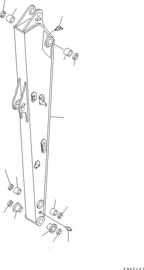 Схема запчастей Komatsu PW150ES-6K - РУКОЯТЬ (.M) РАБОЧЕЕ ОБОРУДОВАНИЕ