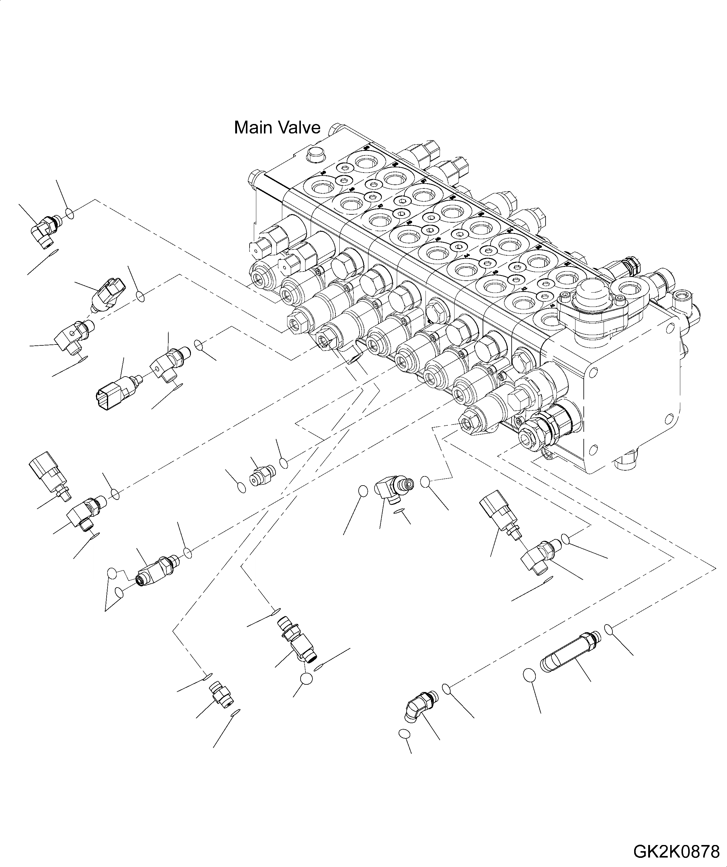 Схема запчастей Komatsu PW160-8 - ОСНОВН. УПРАВЛЯЮЩ. КЛАПАН, 9-СЕКЦИОНН., ДЛЯ TWO-ЧАСТИ СТРЕЛА, -НАВЕСН. ОБОРУД, СОЕДИНИТЕЛЬН. ЧАСТИ (/) ОСНОВН. УПРАВЛЯЮЩ. КЛАПАН, 9-СЕКЦИОНН., ДЛЯ TWO-ЧАСТИ СТРЕЛА, -НАВЕСН. ОБОРУД