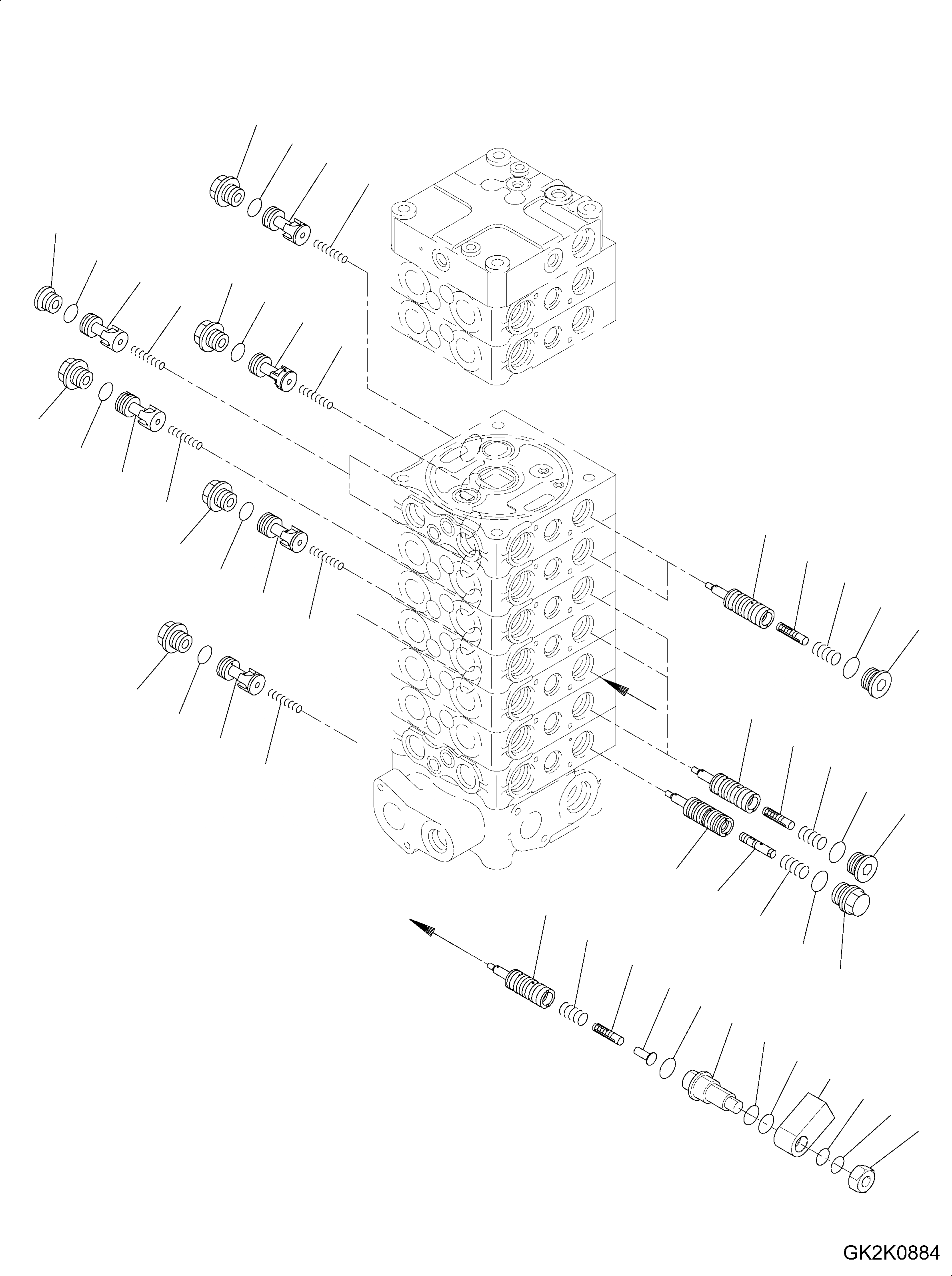 Схема запчастей Komatsu PW160-8 - ОСНОВН. УПРАВЛЯЮЩ. КЛАПАН, 9-СЕКЦИОНН., ДЛЯ TWO-ЧАСТИ СТРЕЛА, ВНУТР. ЧАСТИ (/9) ОСНОВН. УПРАВЛЯЮЩ. КЛАПАН, 9-СЕКЦИОНН., ДЛЯ TWO-ЧАСТИ СТРЕЛА, ВНУТР. ЧАСТИ