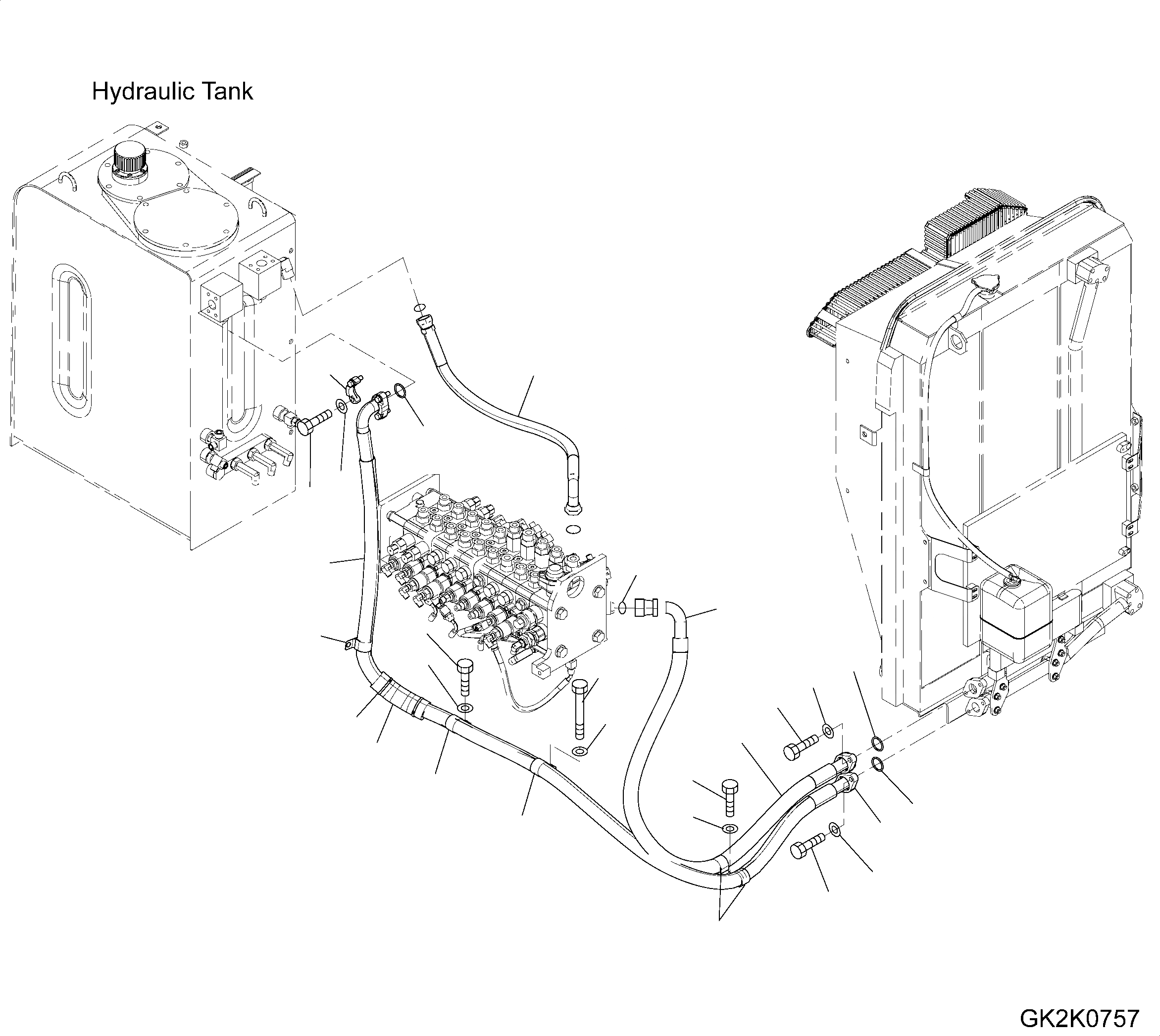 Схема запчастей Komatsu PW160-8 - ЛИНИИ МАСЛООХЛАДИТЕЛЯ ЛИНИИ МАСЛООХЛАДИТЕЛЯ