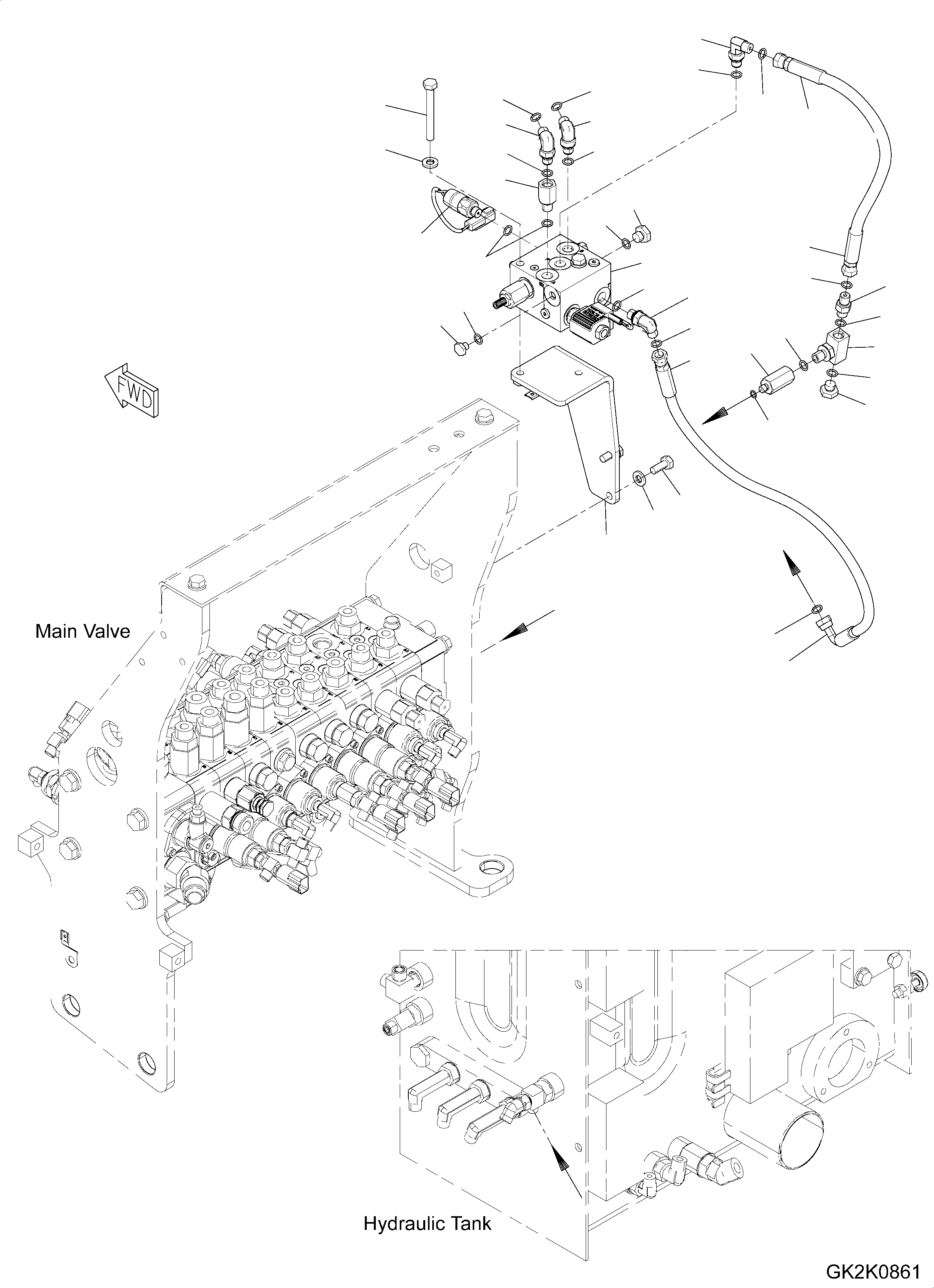 Схема запчастей Komatsu PW160-8 - БЫСТРОСЪЕМН. МЕХ-М, С СТРЕЛА, БЫСТРОСЪЕМН. МЕХ-М ТРУБЫ БЫСТРОСЪЕМН. МЕХ-М, С СТРЕЛА