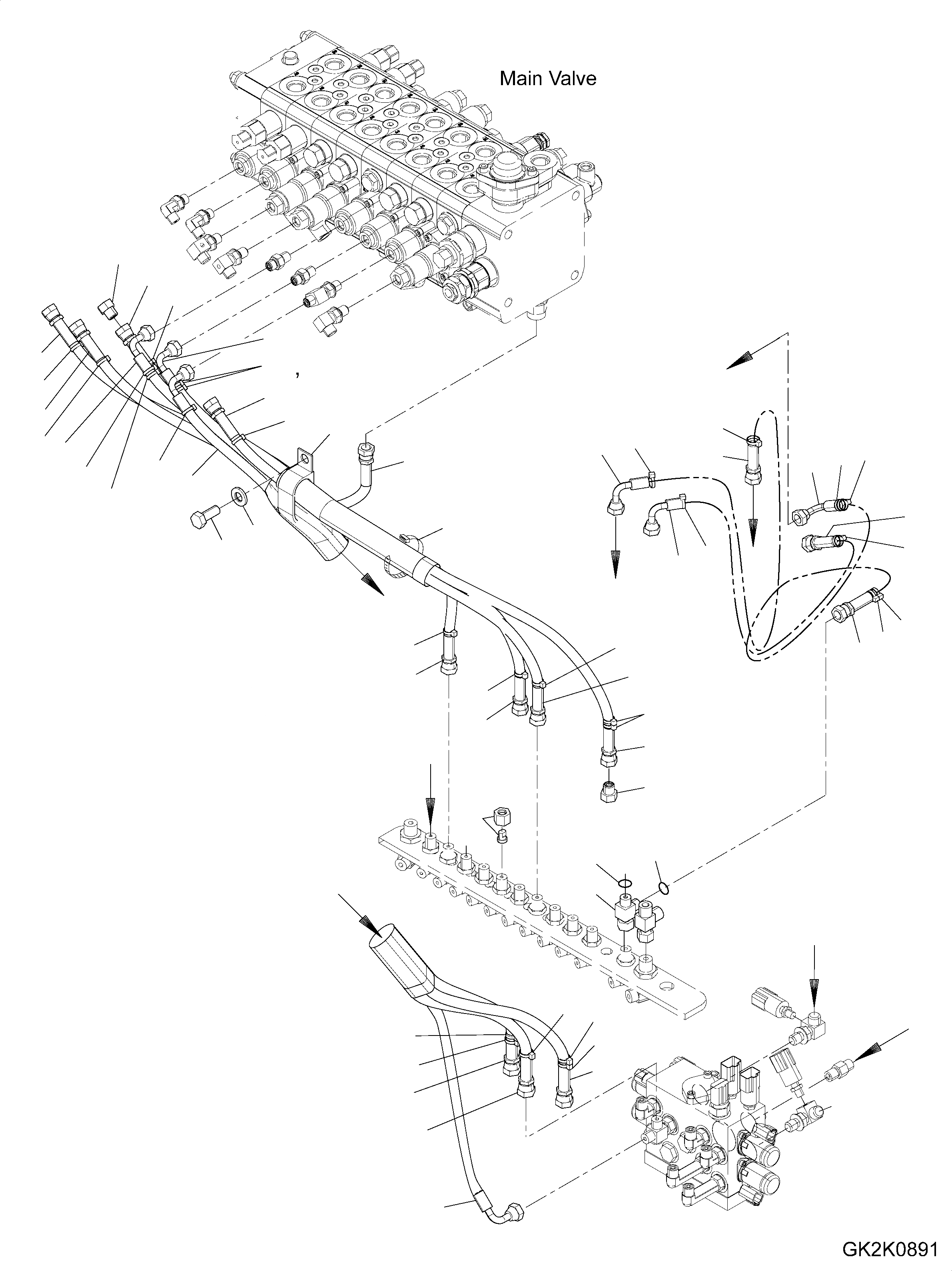 Схема запчастей Komatsu PW160-8 - PPC ОТСЕК ДВИГАТЕЛЯТРУБЫ, ДЛЯ ONE-ЧАСТИ СТРЕЛА (/) PPC ОТСЕК ДВИГАТЕЛЯТРУБЫ, ДЛЯ ONE-ЧАСТИ СТРЕЛА