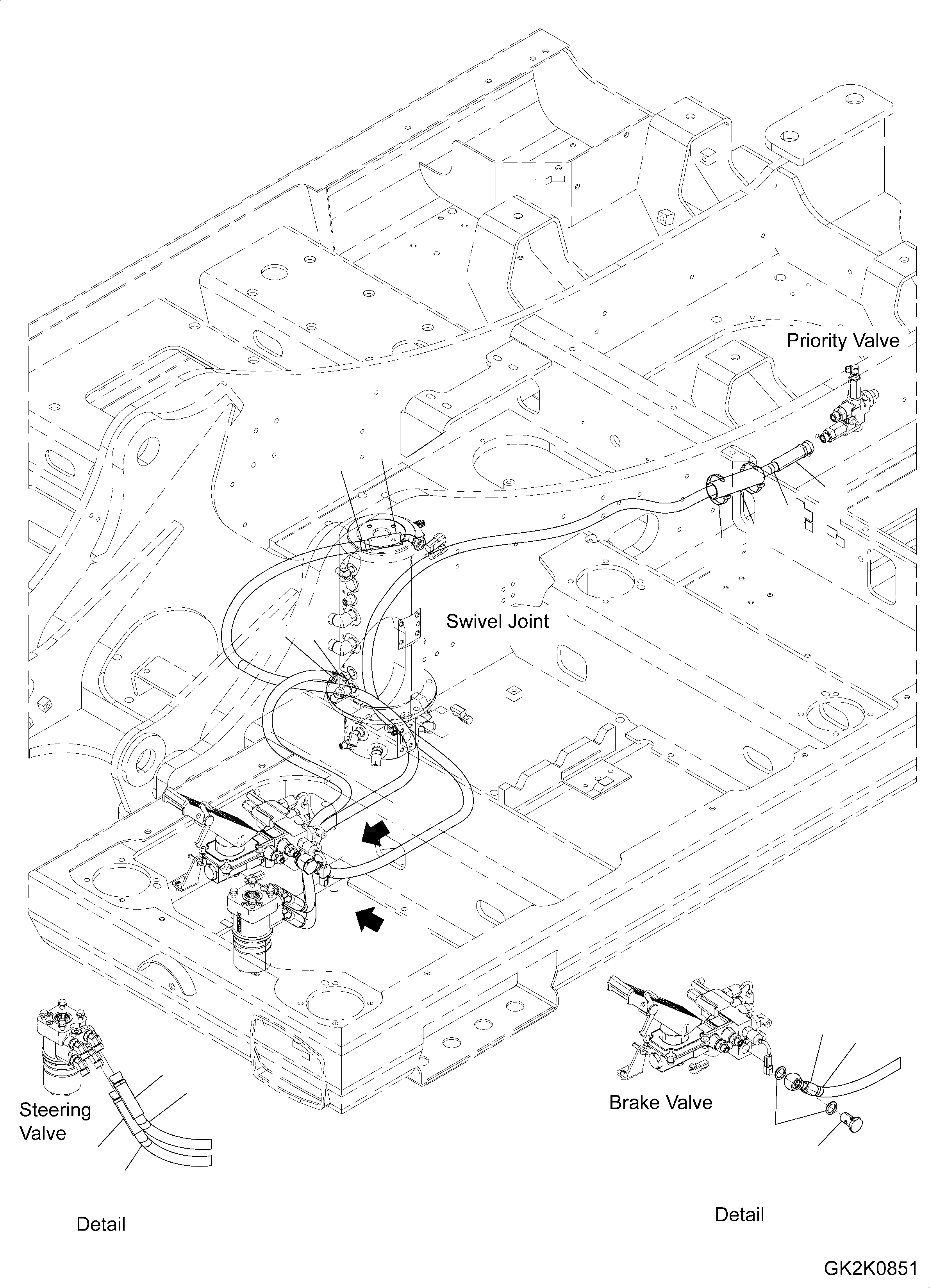 Схема запчастей Komatsu PW160-8 - ГИДРАВЛИКА РУЛ. УПРАВЛЕНИЯ, ТОРМОЗ., EXCEPT ITALY ГИДРАВЛИКА РУЛ. УПРАВЛЕНИЯ, ТОРМОЗ., EXCEPT ITALY
