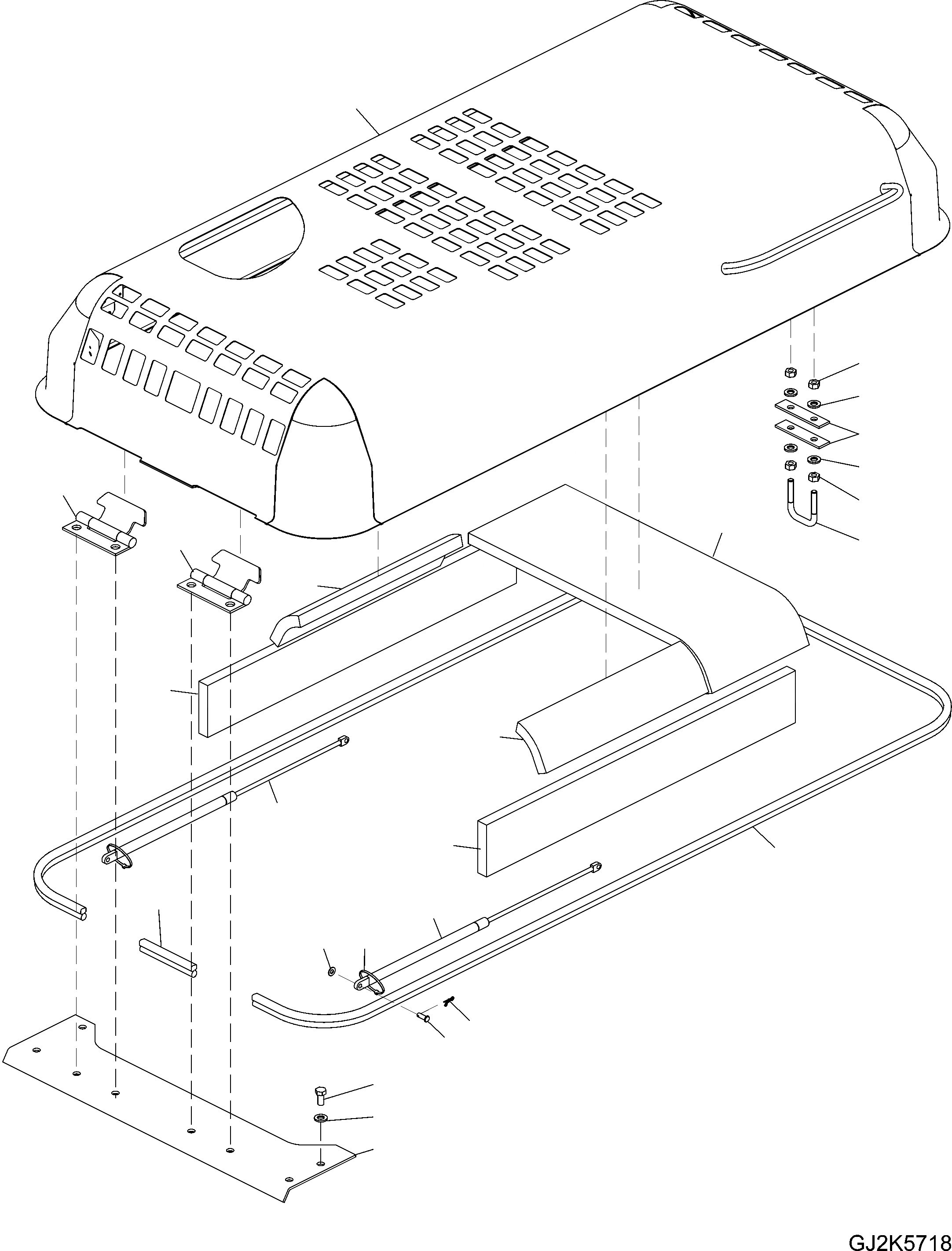 Схема запчастей Komatsu PW160-8 - КАПОТ, КАБИНА КАПОТ