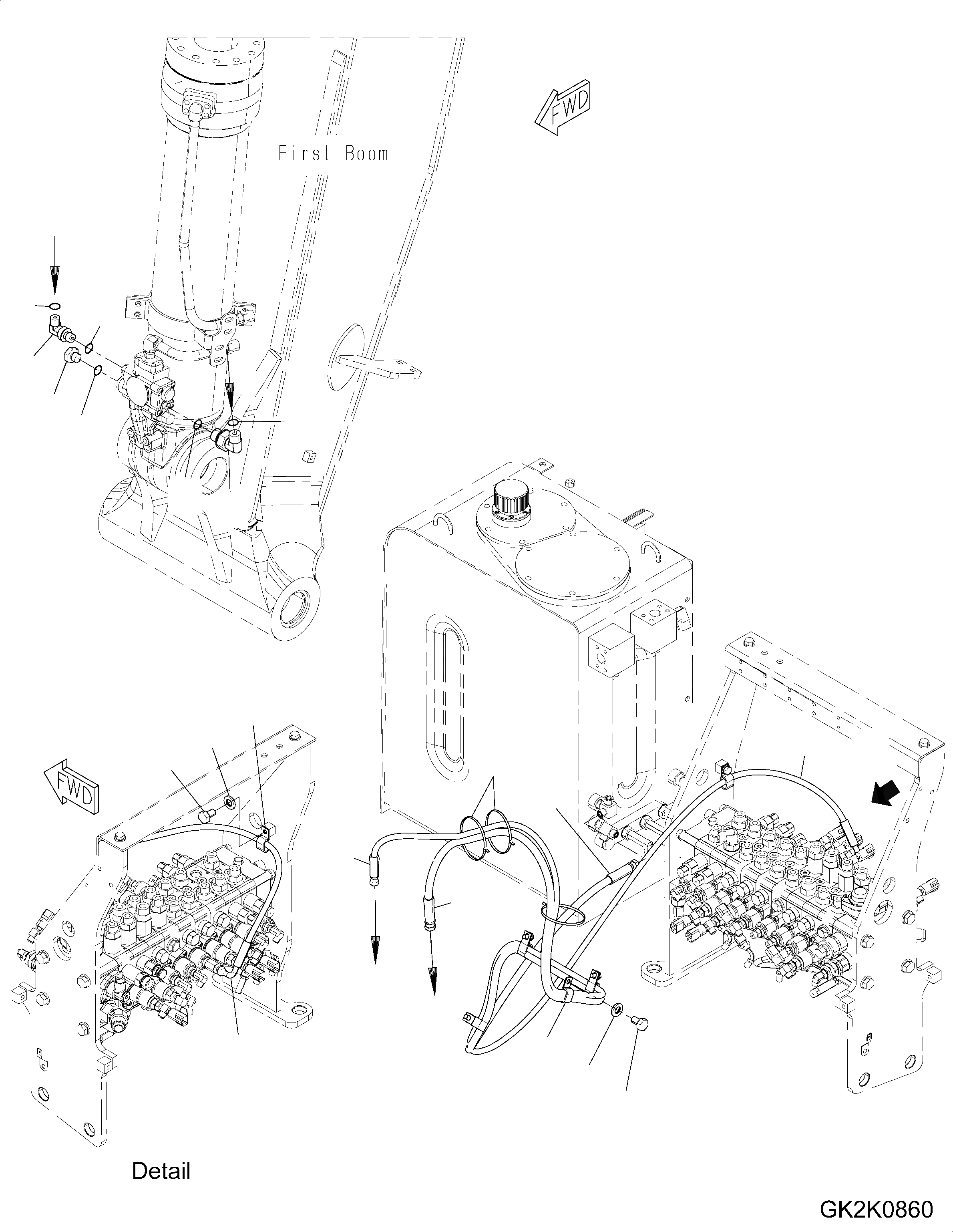 Схема запчастей Komatsu PW160-8 - СТРЕЛА ADJUST ЦИЛИНДР, С КЛАПАН БЕЗОПАСНОСТИ, ДЛЯ TWO-ЧАСТИ-СТРЕЛА, ТРУБЫ СТРЕЛА ADJUST ЦИЛИНДР, С КЛАПАН БЕЗОПАСНОСТИ, ДЛЯ TWO-ЧАСТИ-СТРЕЛА