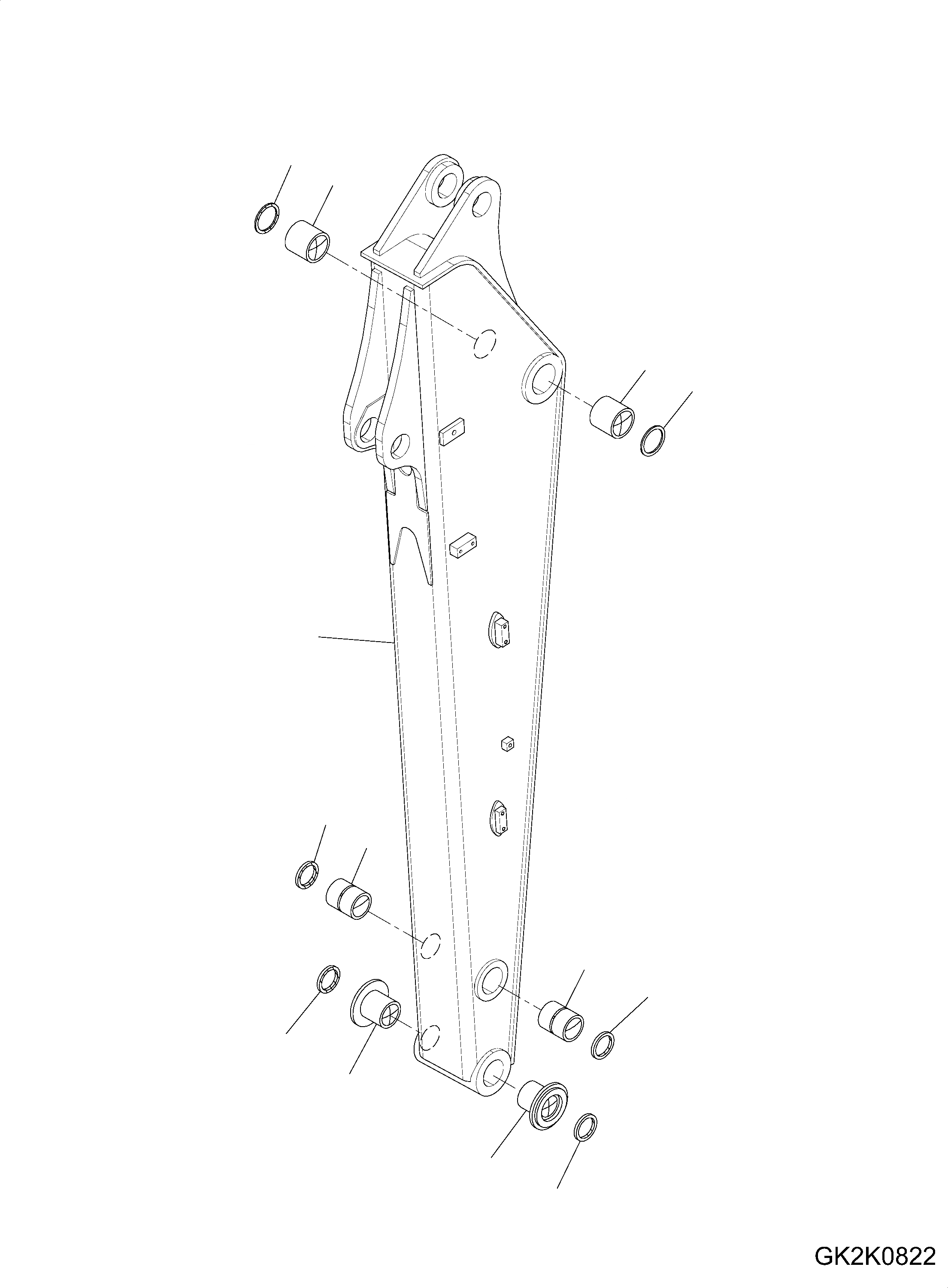 Схема запчастей Komatsu PW160-8 - РУКОЯТЬ, MM РУКОЯТЬ, MM