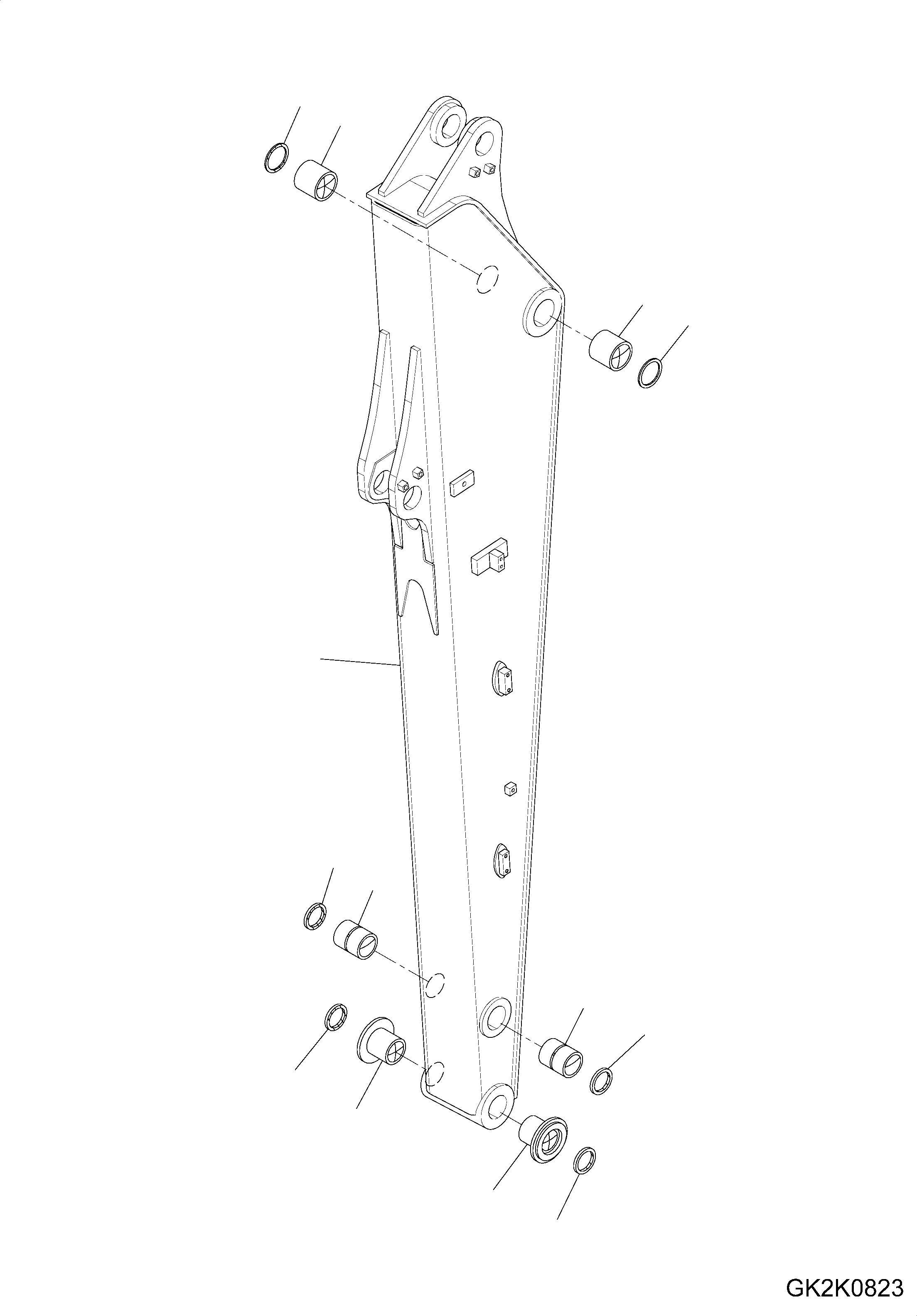 Схема запчастей Komatsu PW160-8 - РУКОЯТЬ, MM РУКОЯТЬ, MM