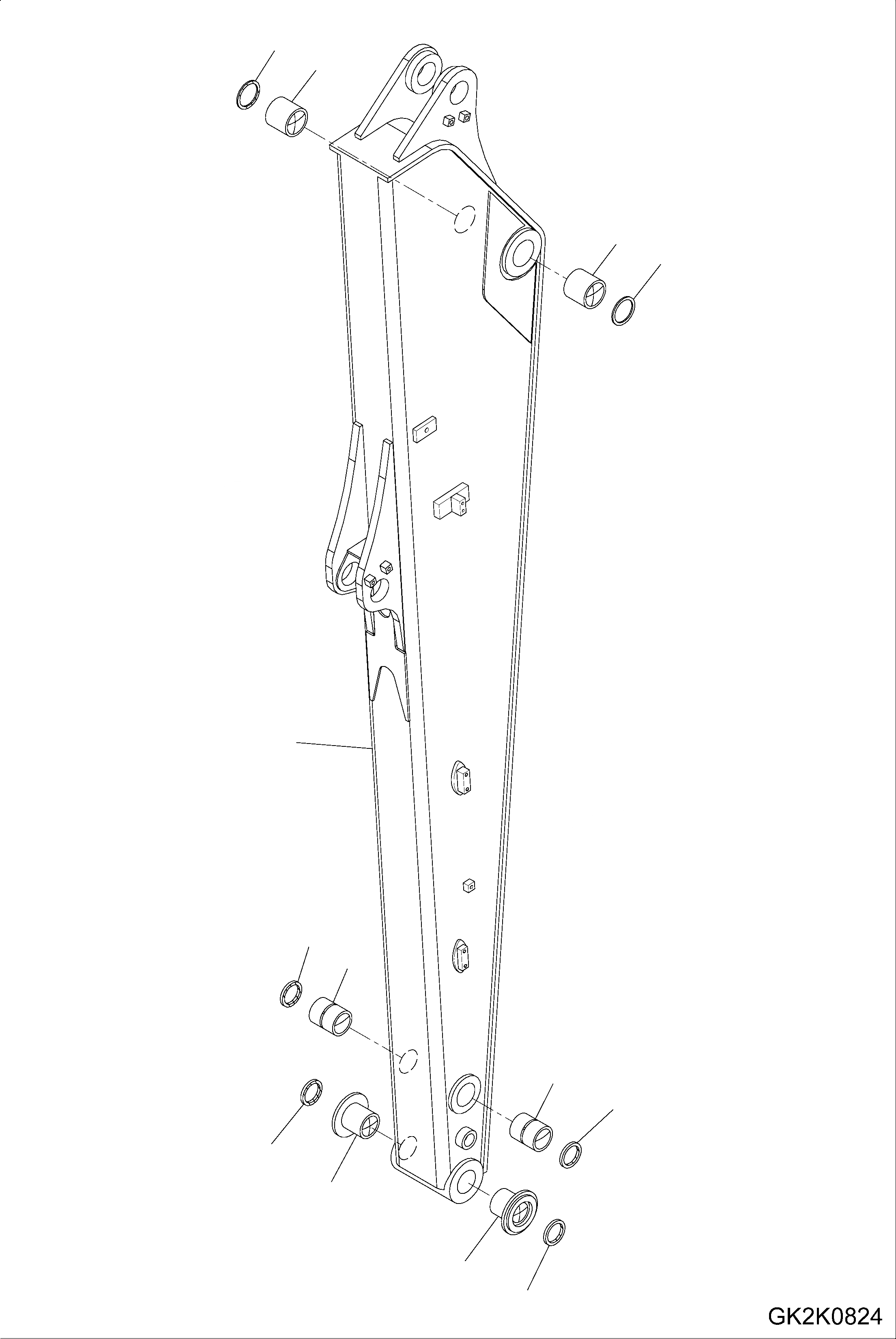 Схема запчастей Komatsu PW160-8 - РУКОЯТЬ, MM РУКОЯТЬ, MM