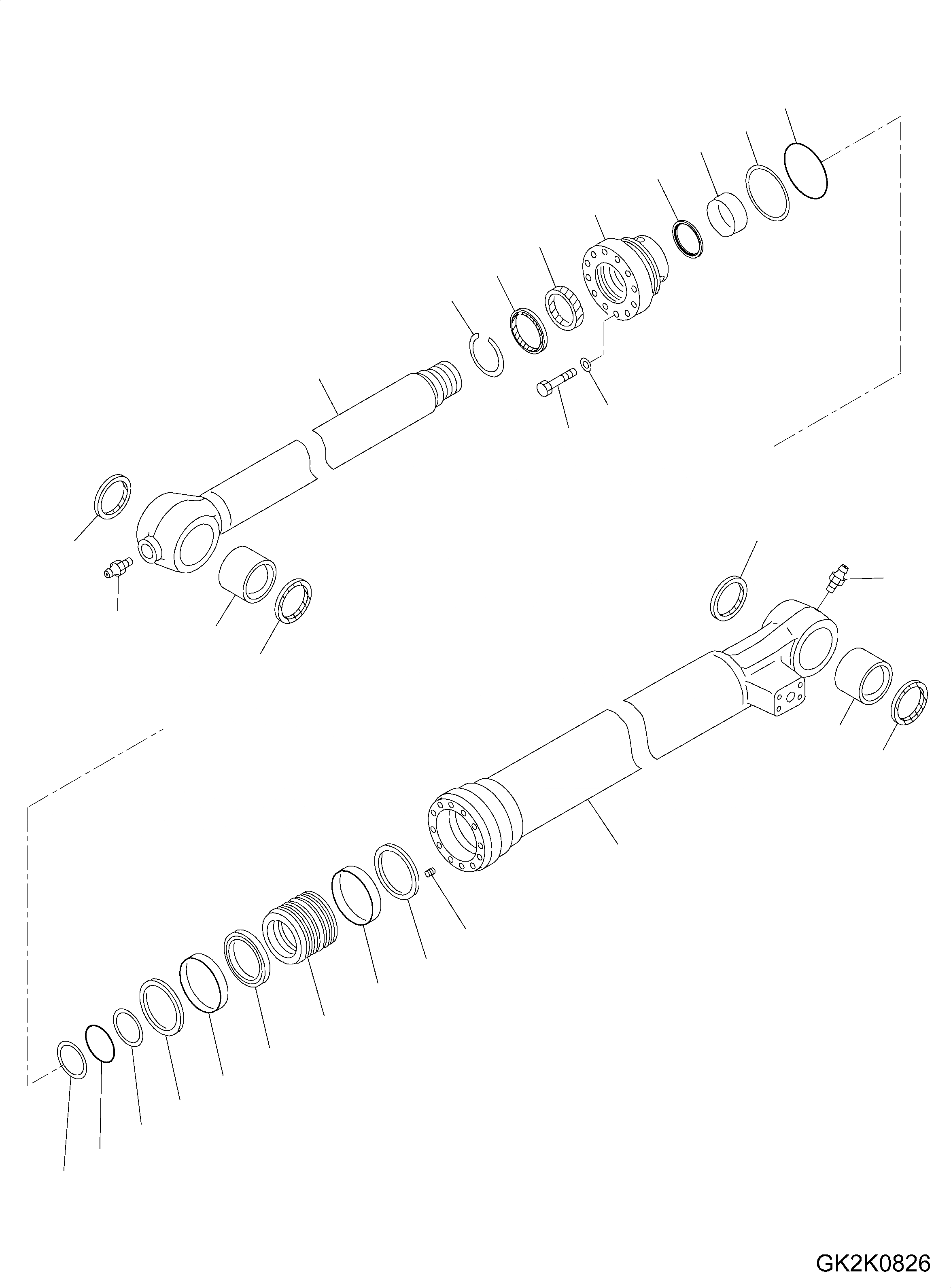 Схема запчастей Komatsu PW160-8 - ЦИЛИНДР КОВША, ВНУТР. ЧАСТИ ЦИЛИНДР КОВША