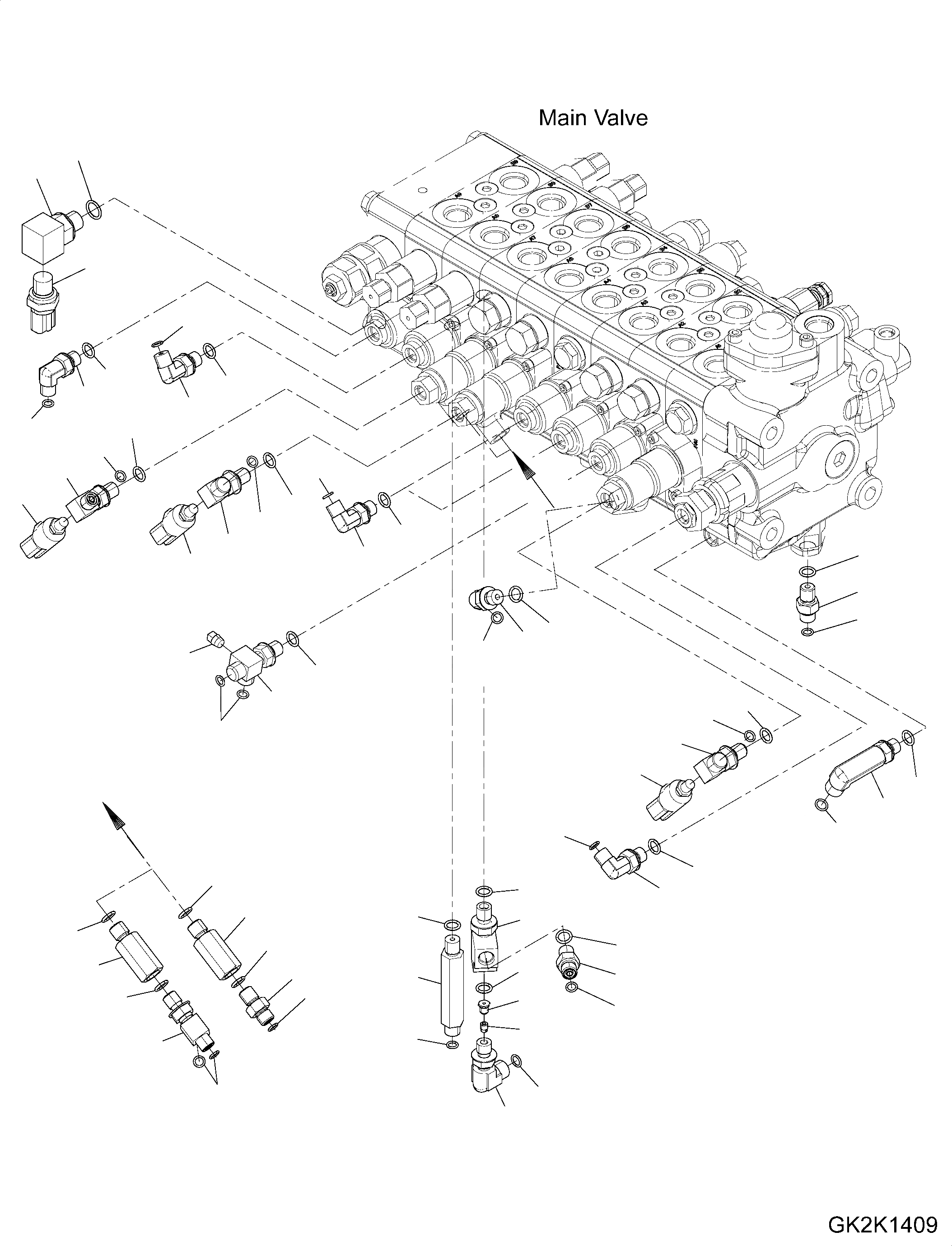Схема запчастей Komatsu PW180-10 - ОСНОВН. КЛАПАН, ONE-ЧАСТИ СТРЕЛА, -НАВЕСН. ОБОРУД ТРУБЫ, СОЕДИНИТЕЛЬН. ЧАСТИ (/) ОСНОВН. КЛАПАН, ONE-ЧАСТИ СТРЕЛА, -НАВЕСН. ОБОРУД ТРУБЫ